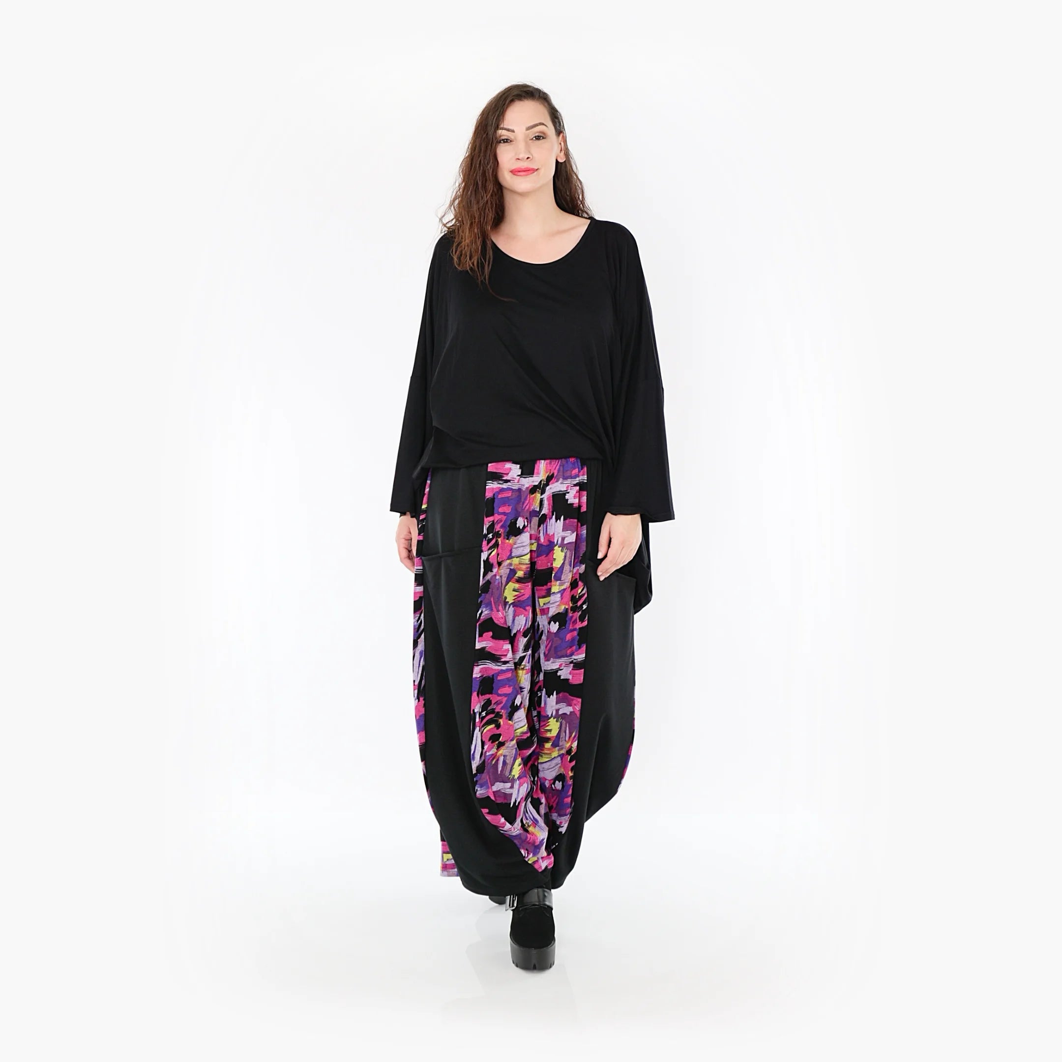 Ballonhose von AKH Fashion aus Viskose, 1381.08069, Fuchsia, Grafik, Schick, Modern