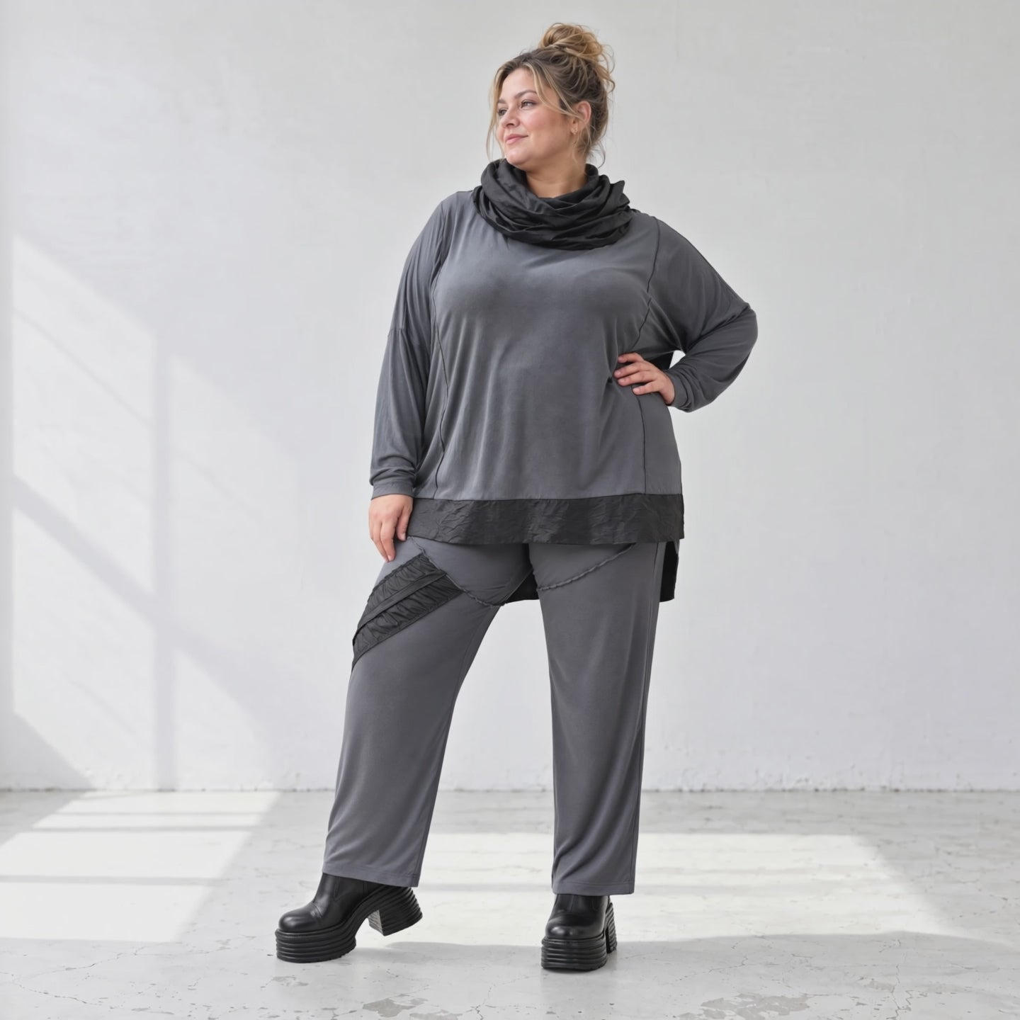Jerseyhose mit elastischem Bund aus weichem Stretchstoff im geraden Komfortschnitt