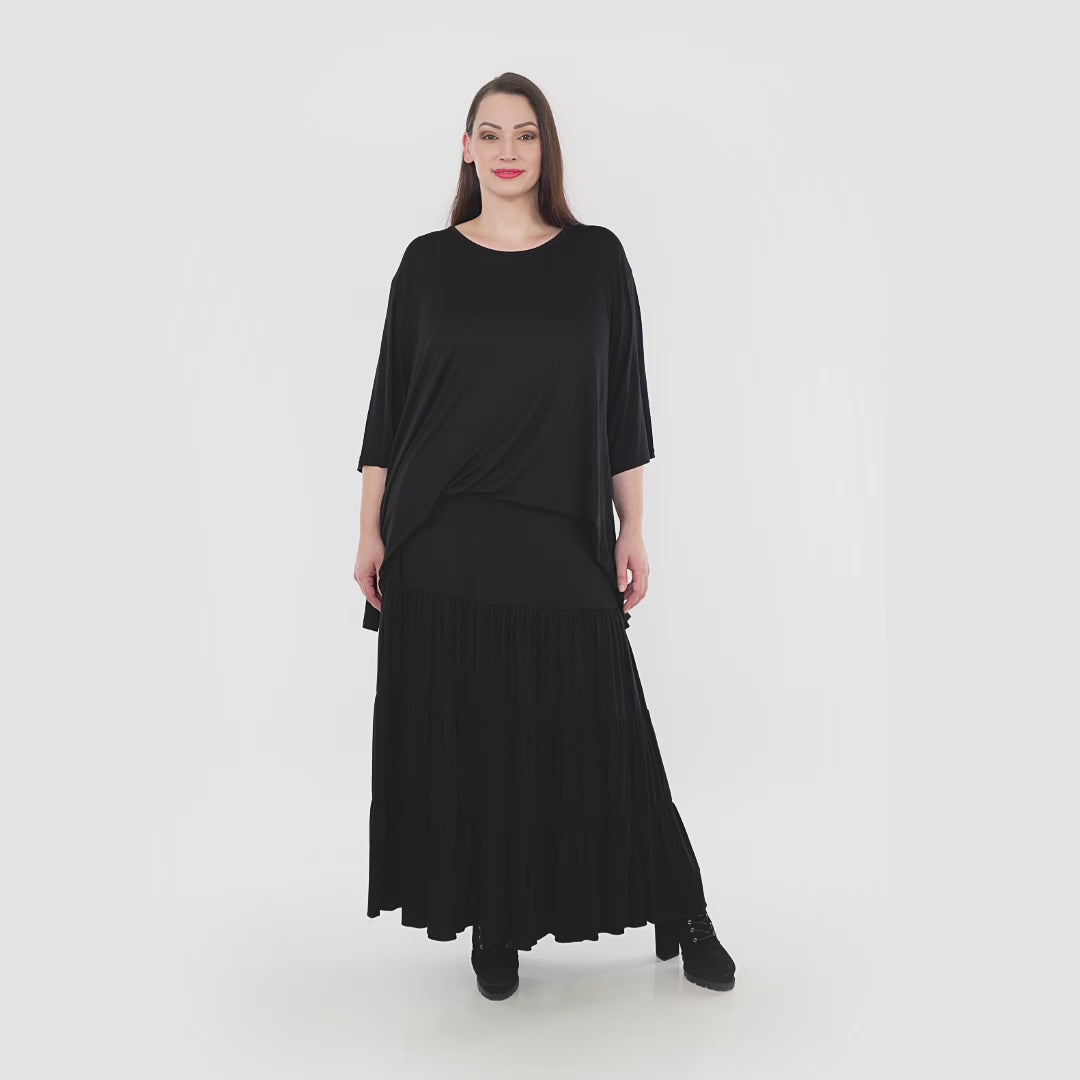 Ballonrock von AKH Fashion aus Viskose, 1233.06945, Schwarz, Schick, Modern, Bequem