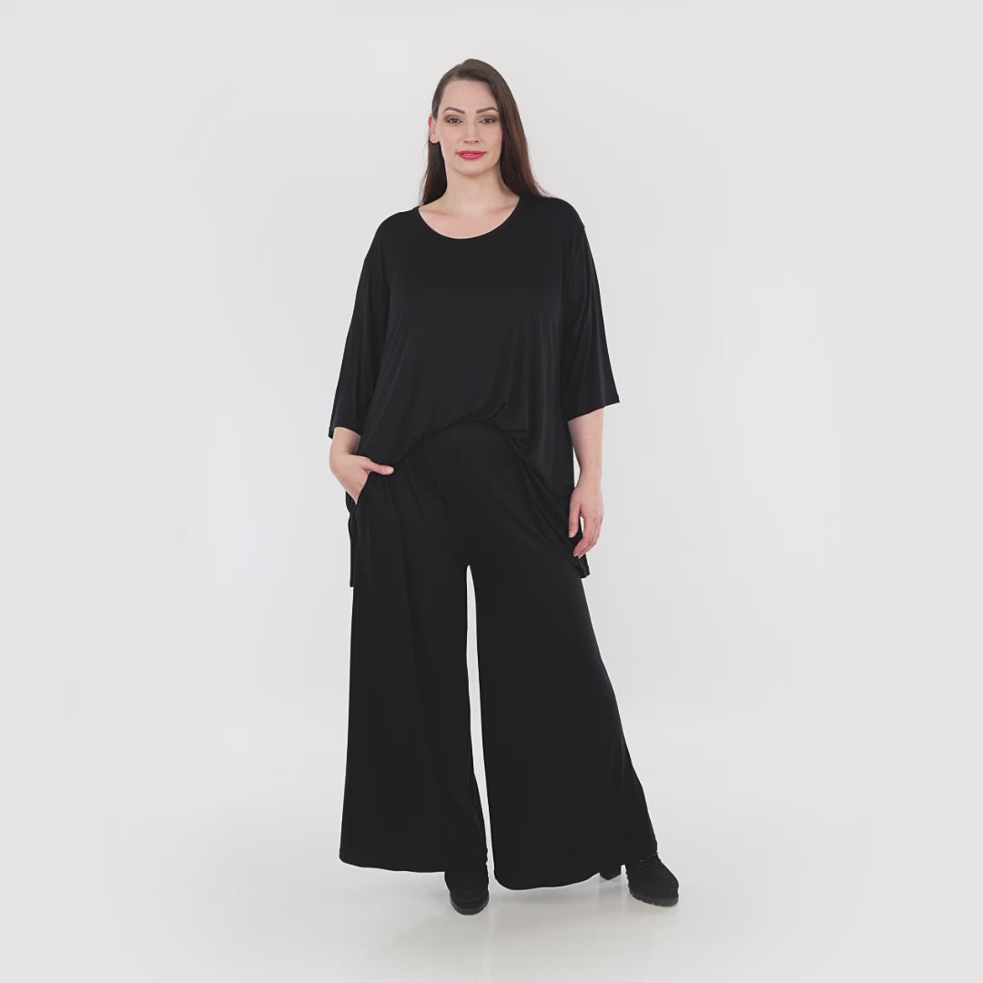 AKH Fashion Hose in gerader Form, aus Viskose, 1233.06946, Schwarz, Schick, Modern, Bequem