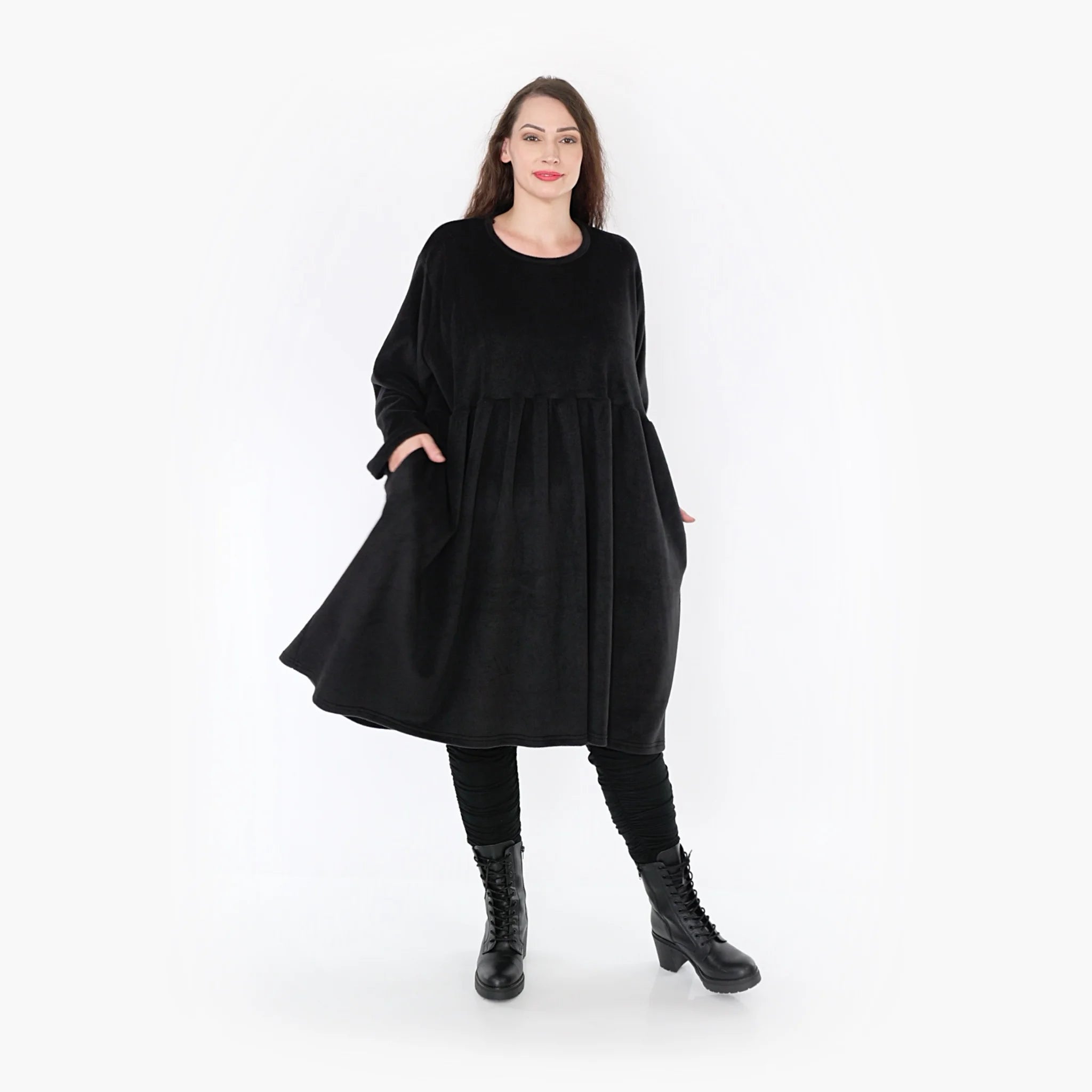 Kleid von AKH Fashion aus Polyester in gerader Form, 1348.06742, Schwarz, Schick, Modern