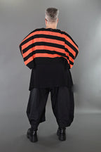  AKH Premium Überwurf in kastiger Form, aus Baumwolle, P1007.2537, Schwarz/Orange, Schick