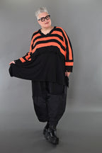  AKH Premium Überwurf in kastiger Form, aus Baumwolle, P1007.2537, Schwarz/Orange, Schick
