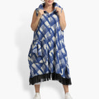  AKH Fashion Weste in gerader Form, aus Viskose, 1089.06844, Blau-Grau, Kariert, Schick
