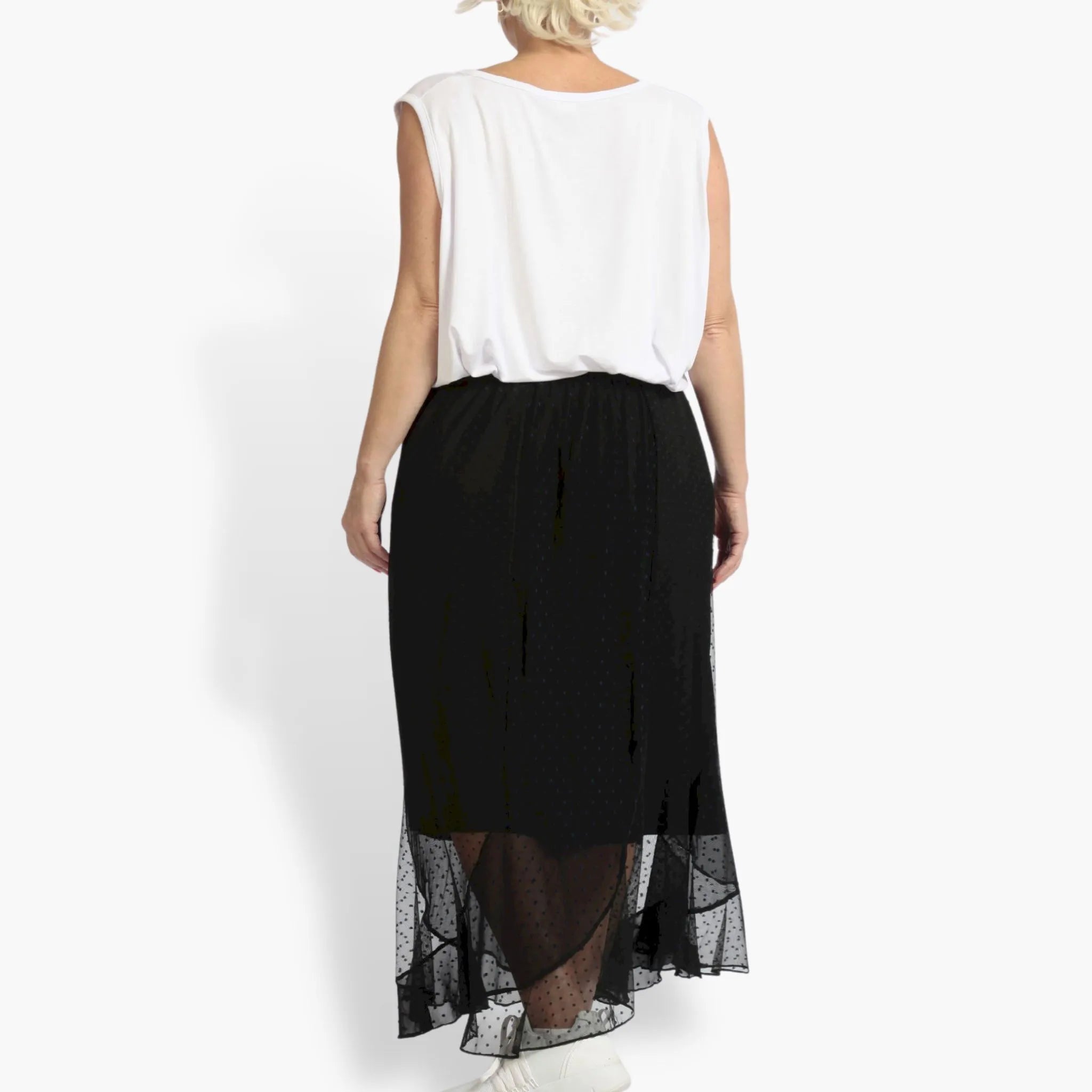  AKH Fashion Rock in gerader Form, aus Materialmix, 1089.06845, Blau-Schwarz, Punkte