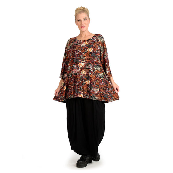  AKH Fashion Shirt in Glocken-Form, aus Viskose, 1122.01892, Rost, Paisley, Schick, Modern