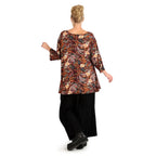  AKH Fashion Shirt in Glocken-Form, aus Viskose, 1122.01892, Rost, Paisley, Schick, Modern