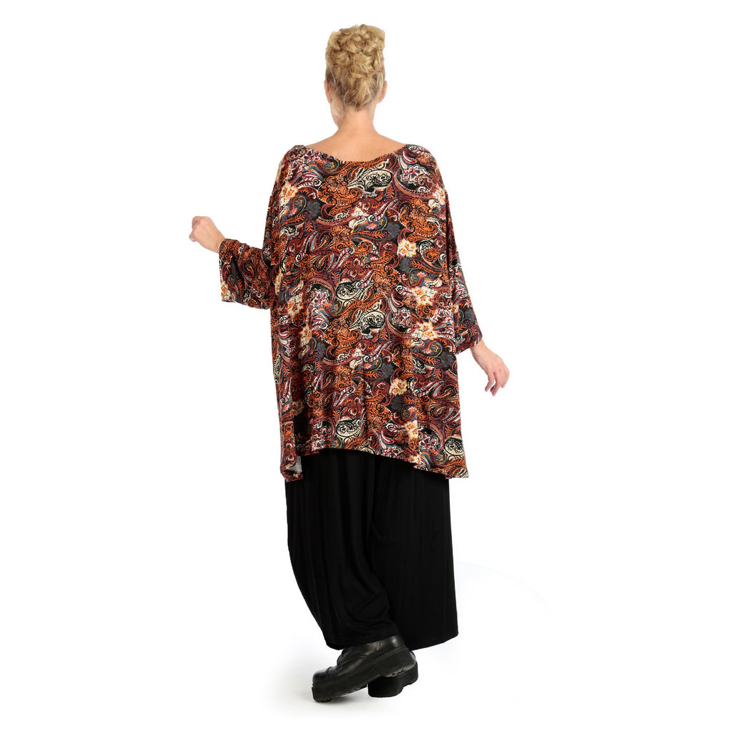  A-Form Bigshirt von AKH Fashion aus Viskose, 1122.00593, Rost, Paisley, Schick, Modern