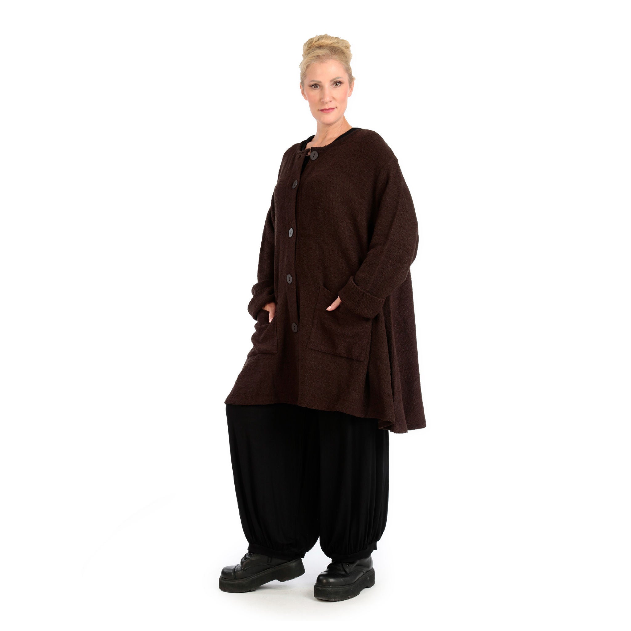 AKH Fashion · Jacke · BoucleStrick · 1382 · Schokobraun
