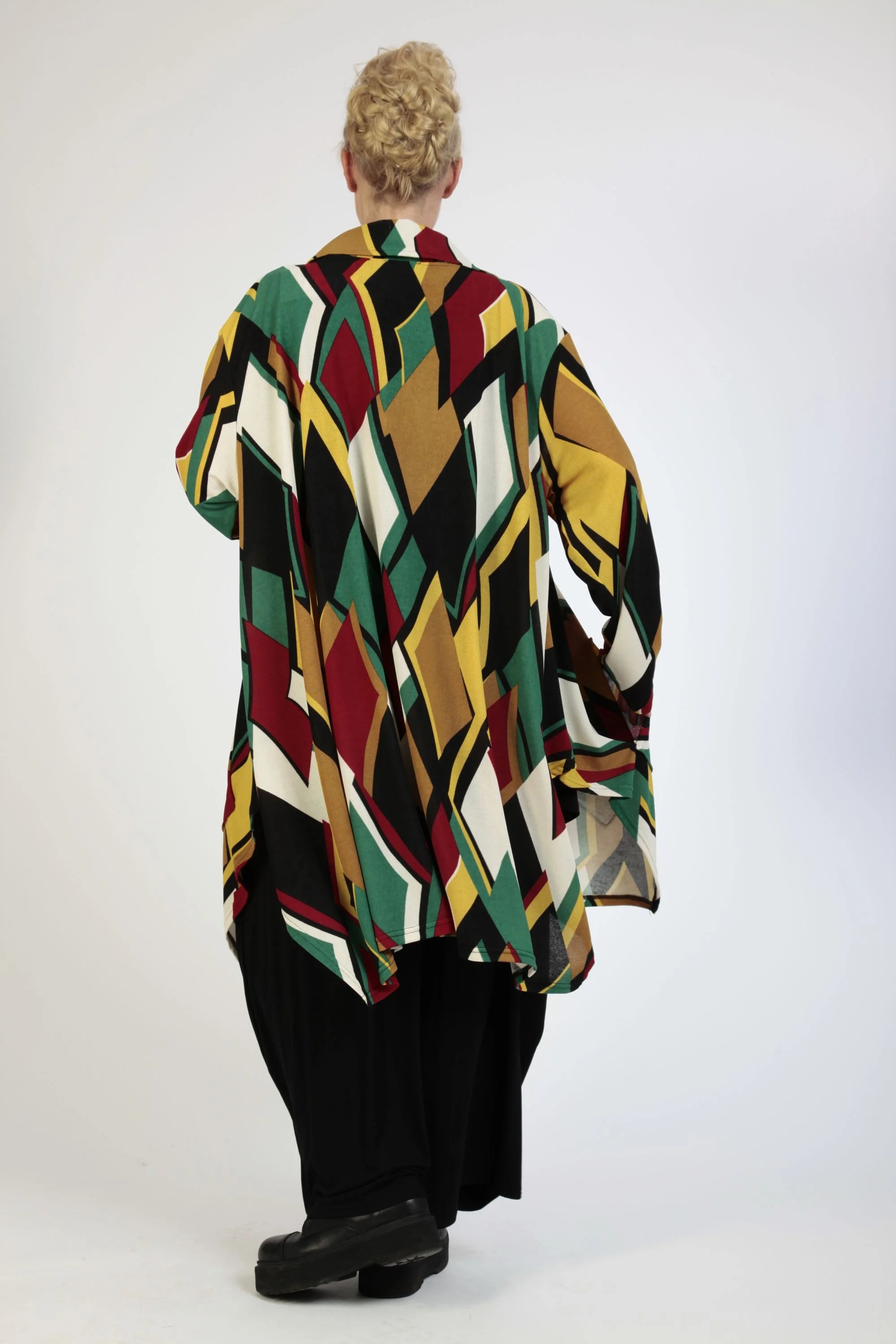  A-Form Jacke von AKH Fashion aus Viskose, 1138.06864, Rot-Grün-Weiß, Trapez, Schick