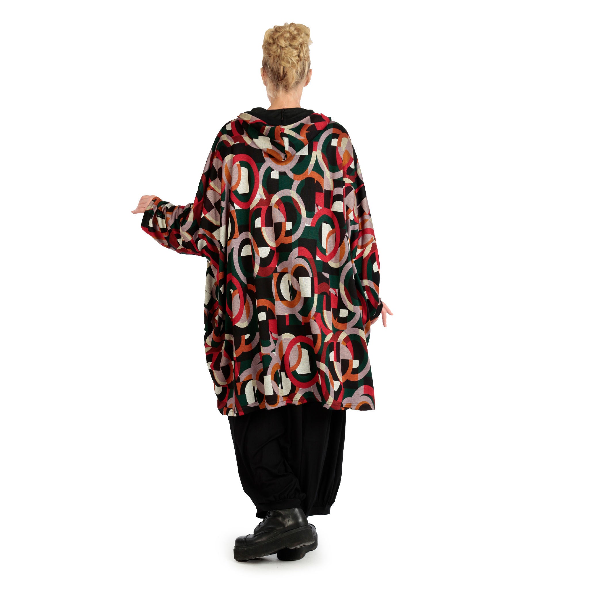  AKH Fashion Jacke in kastiger Form, aus Materialmix, 1140.06859, Rot-Grün-Schwarz, Grafik
