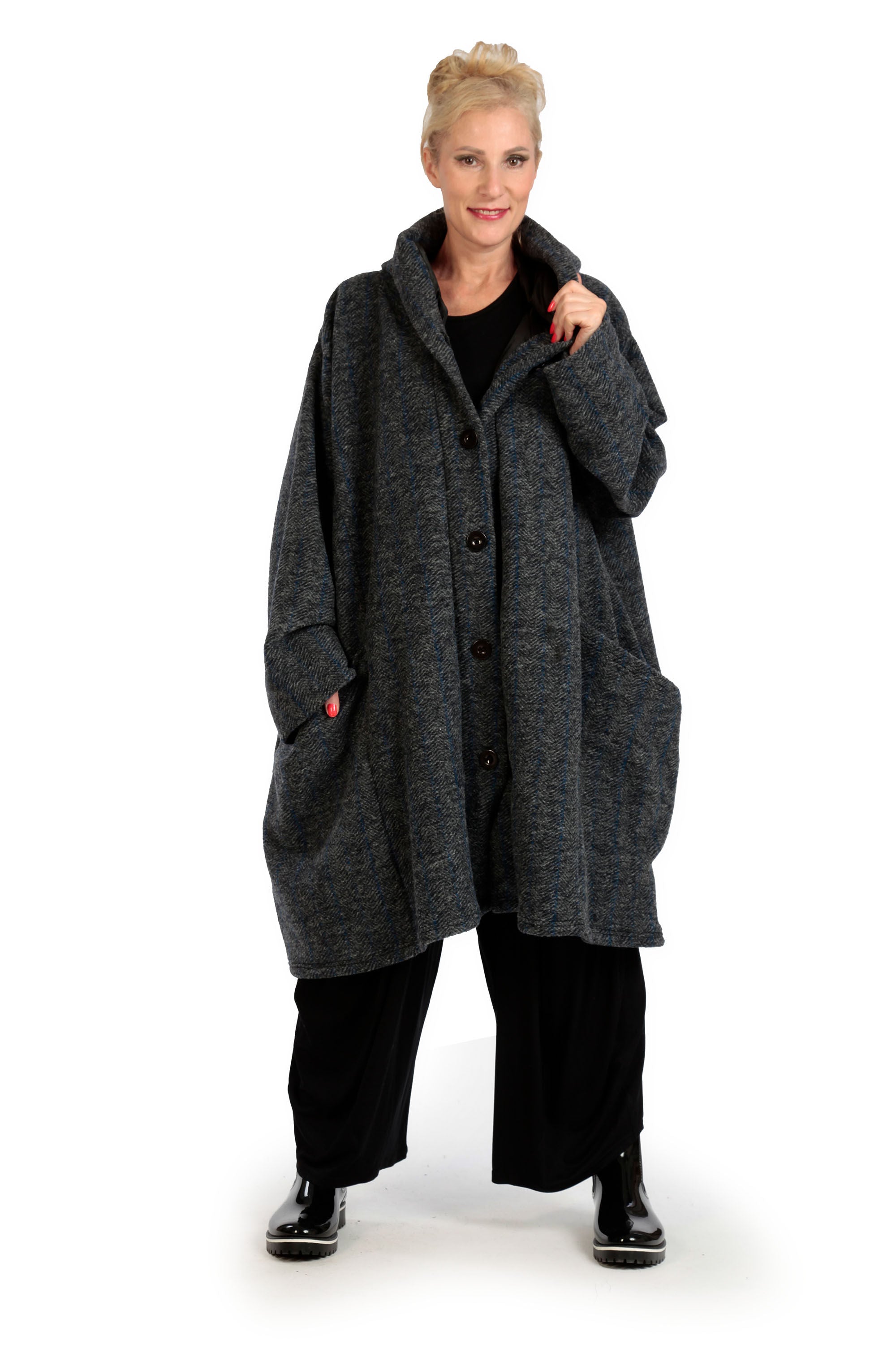  Ballonmantel von AKH Fashion aus Materialmix, 1166.06690, Anthrazit, Schick, Modern