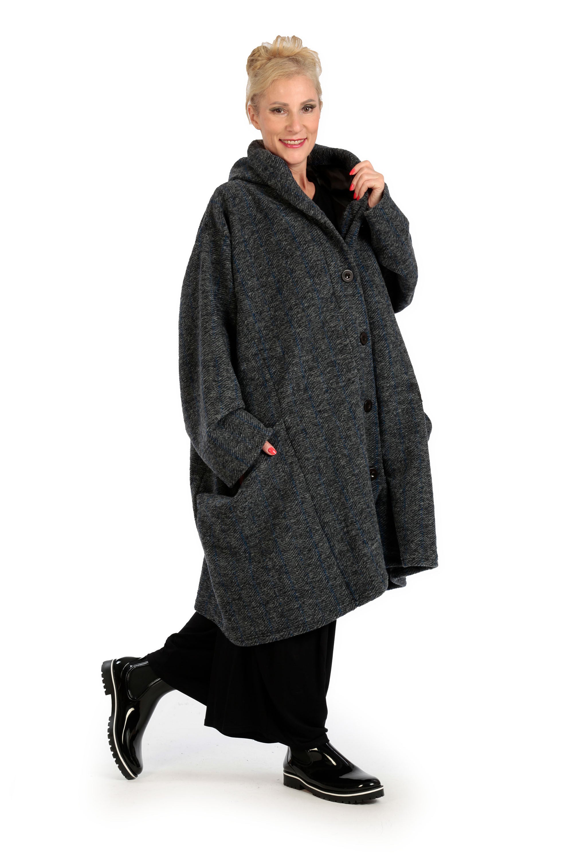  Ballonmantel von AKH Fashion aus Materialmix, 1166.06690, Anthrazit, Schick, Modern
