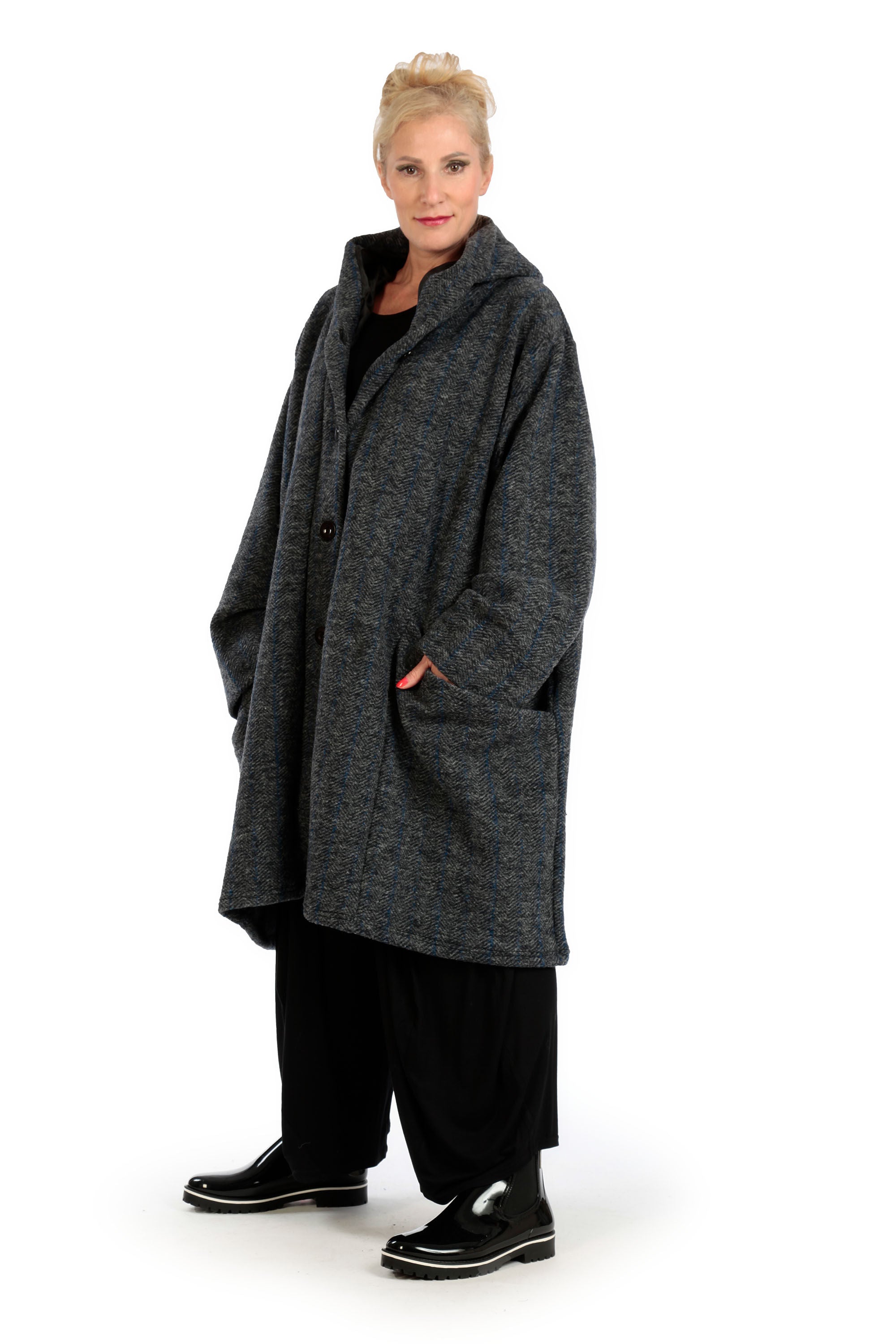  Ballonmantel von AKH Fashion aus Materialmix, 1166.06690, Anthrazit, Schick, Modern