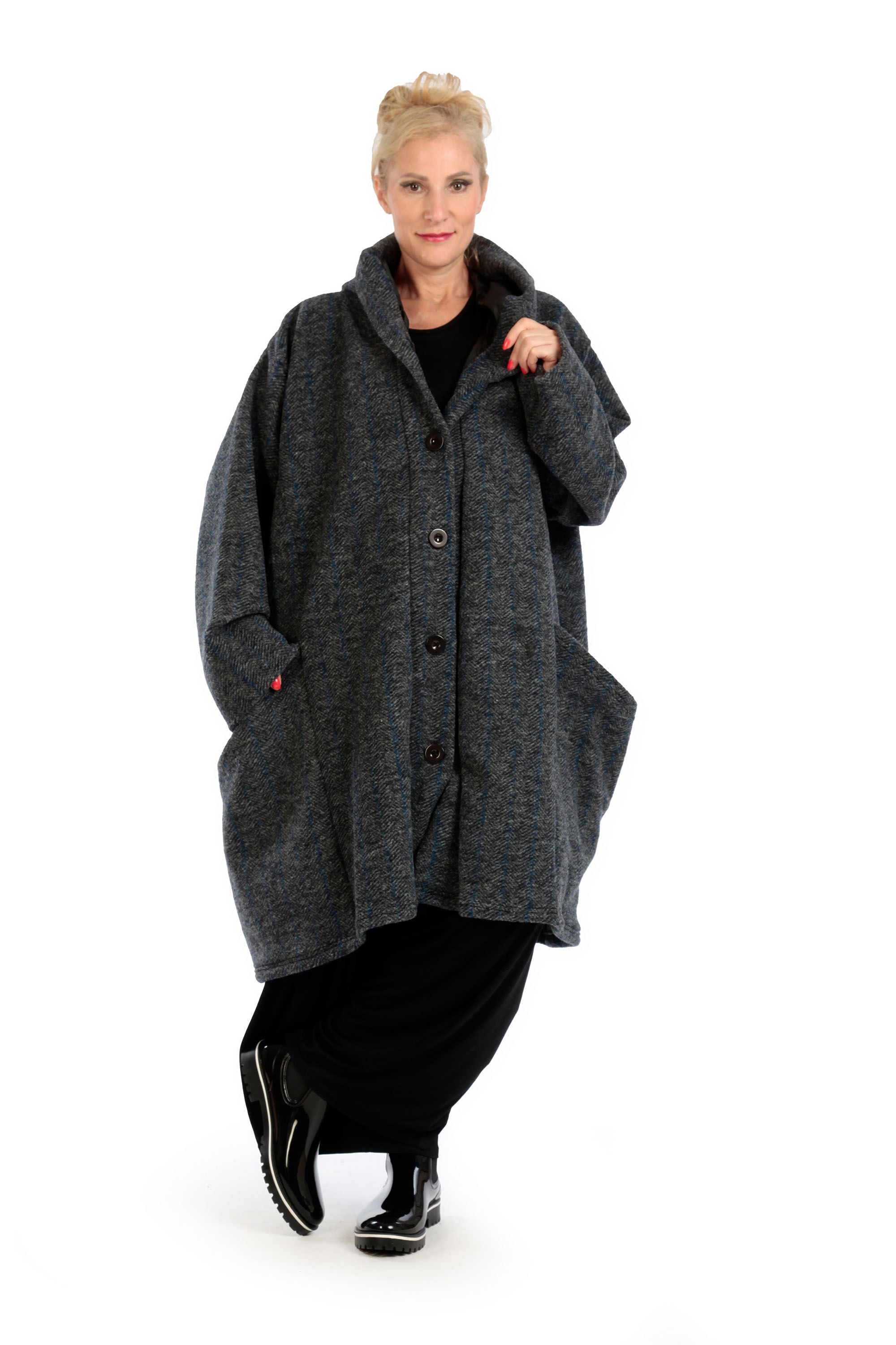  Ballonmantel von AKH Fashion aus Materialmix, 1166.06690, Anthrazit, Schick, Modern