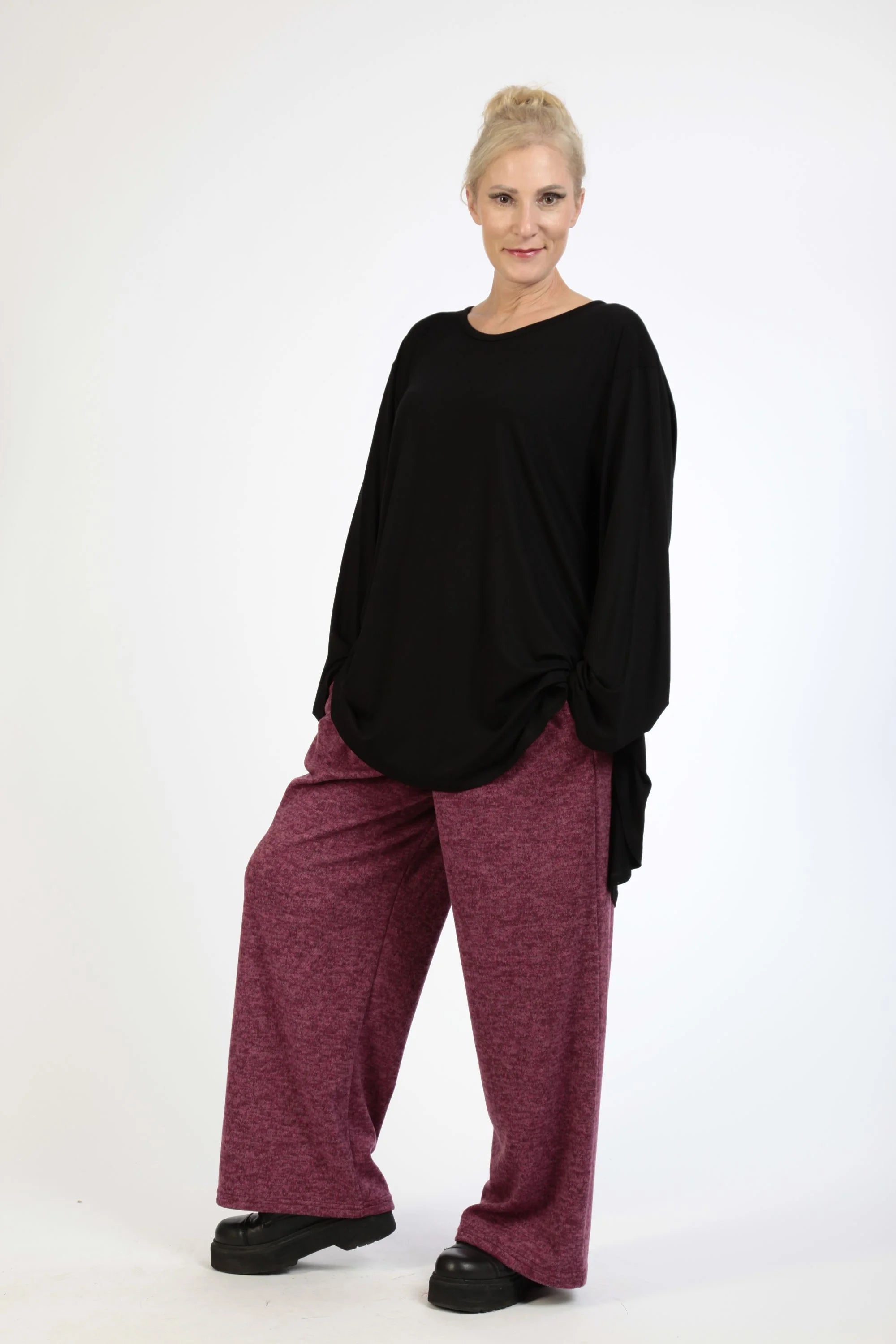  AKH Fashion Hose in gerader Form, aus Polyester, 1179.06852, Fuchsia, Meliert, Schick