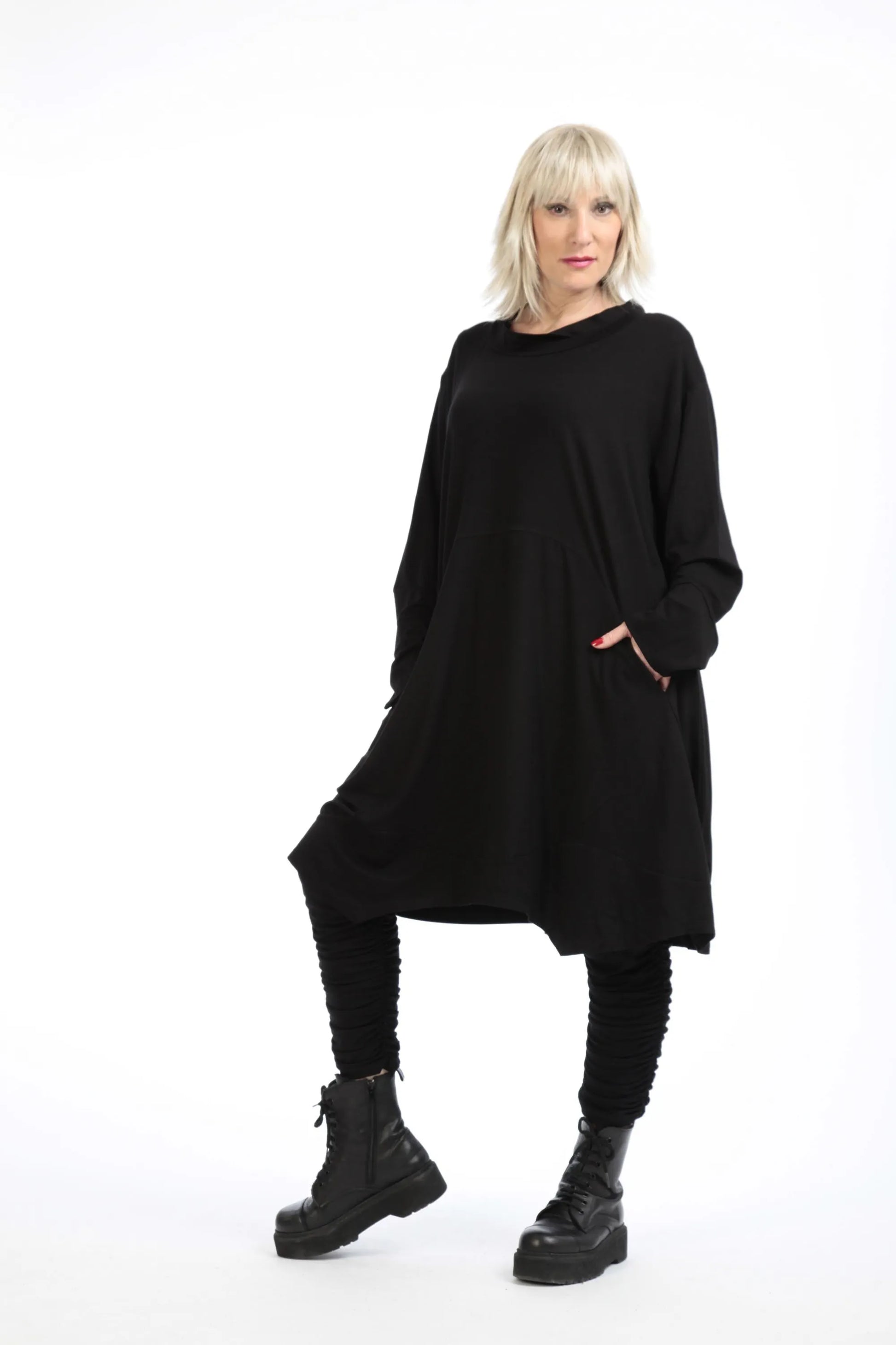  Ballonshirt von AKH Fashion aus Viskose, 1195.02139, Schwarz, Unifarben, Schick, Modern