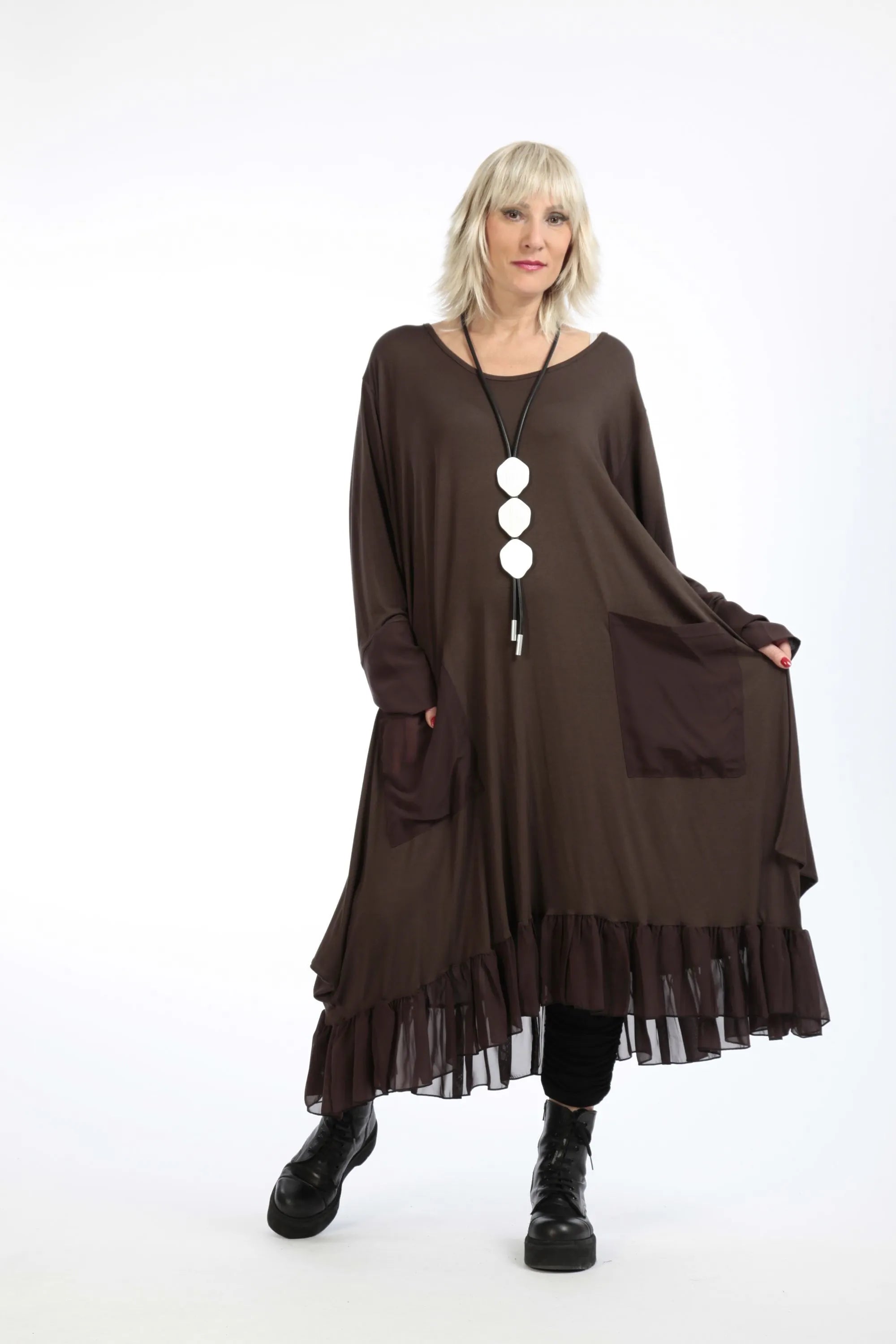  A-Form Kleid von AKH Fashion aus Viskose, 1197.05909, Braun, Schick, Modern, Bequem