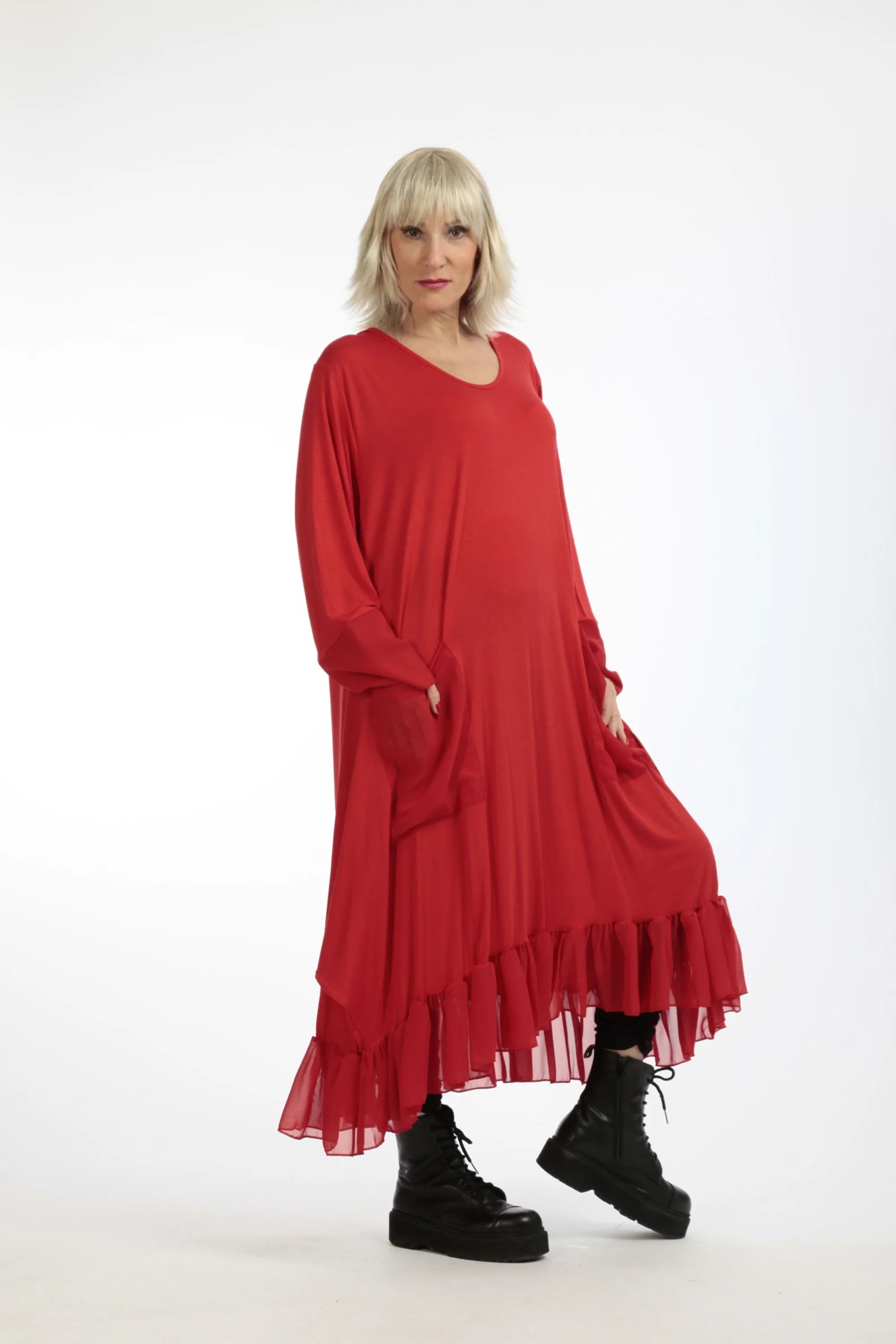  A-Form Kleid von AKH Fashion aus Viskose, 1197.05909, Rot, Schick, Modern, Bequem