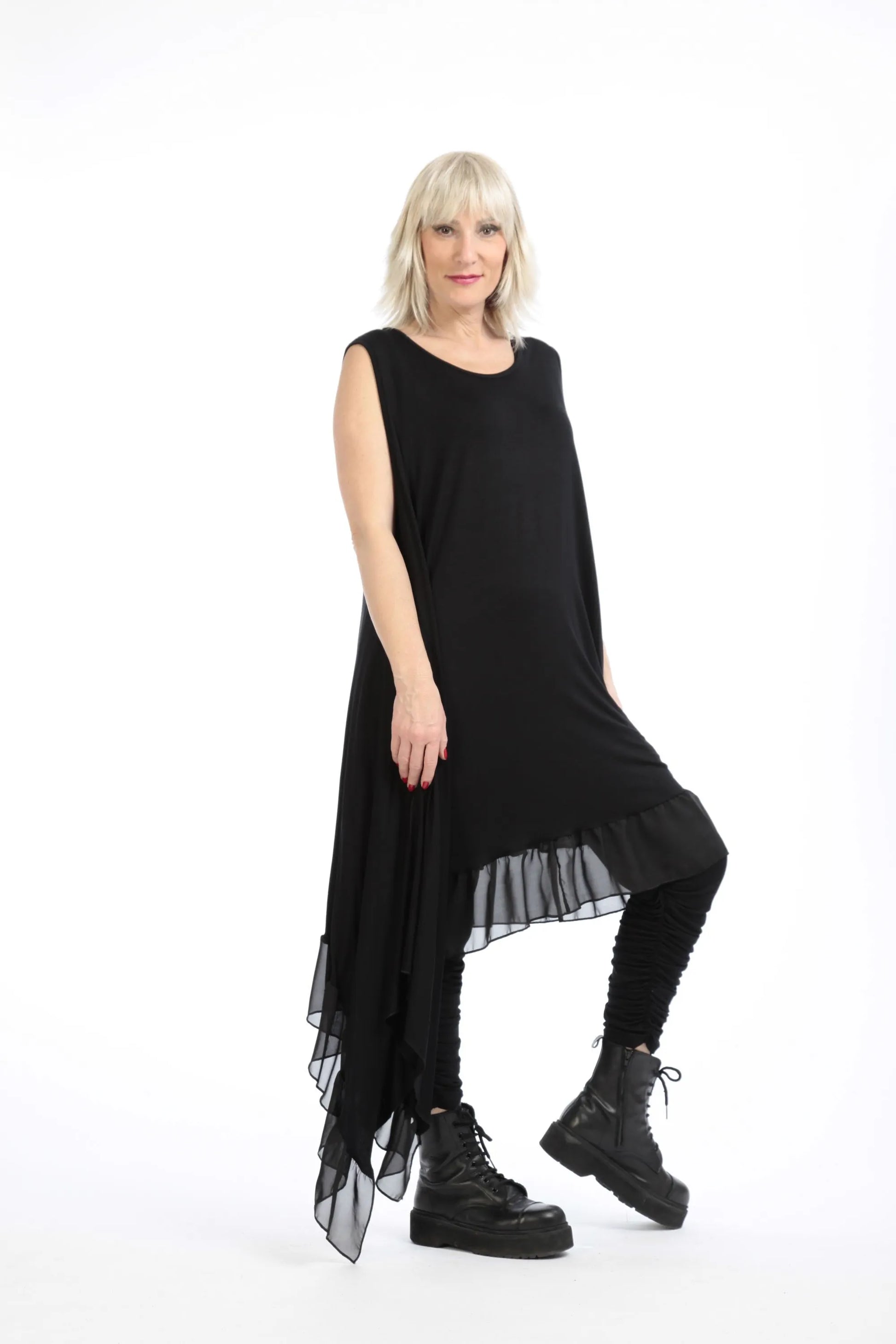  Tunika von AKH Fashion aus Viskose in asymmetrischer Form, 1197.06874, Schwarz, Schick