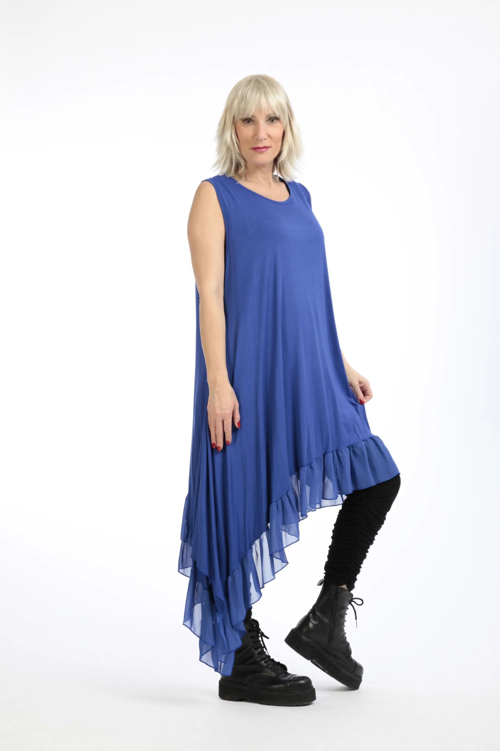  Tunika von AKH Fashion aus Viskose in asymmetrischer Form, 1197.06874, Blau, Ausgefallen