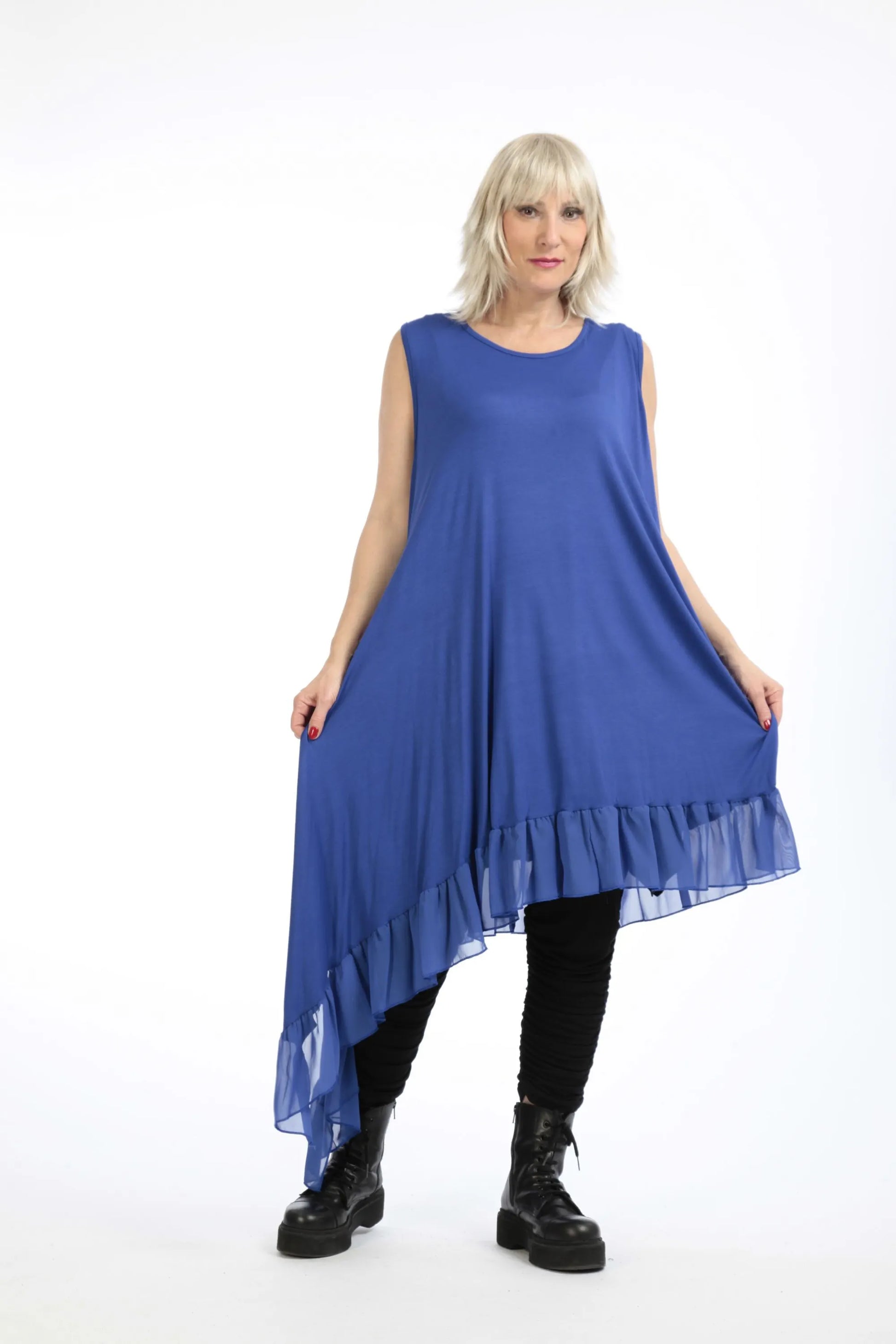  Tunika von AKH Fashion aus Viskose in asymmetrischer Form, 1197.06874, Blau, Ausgefallen