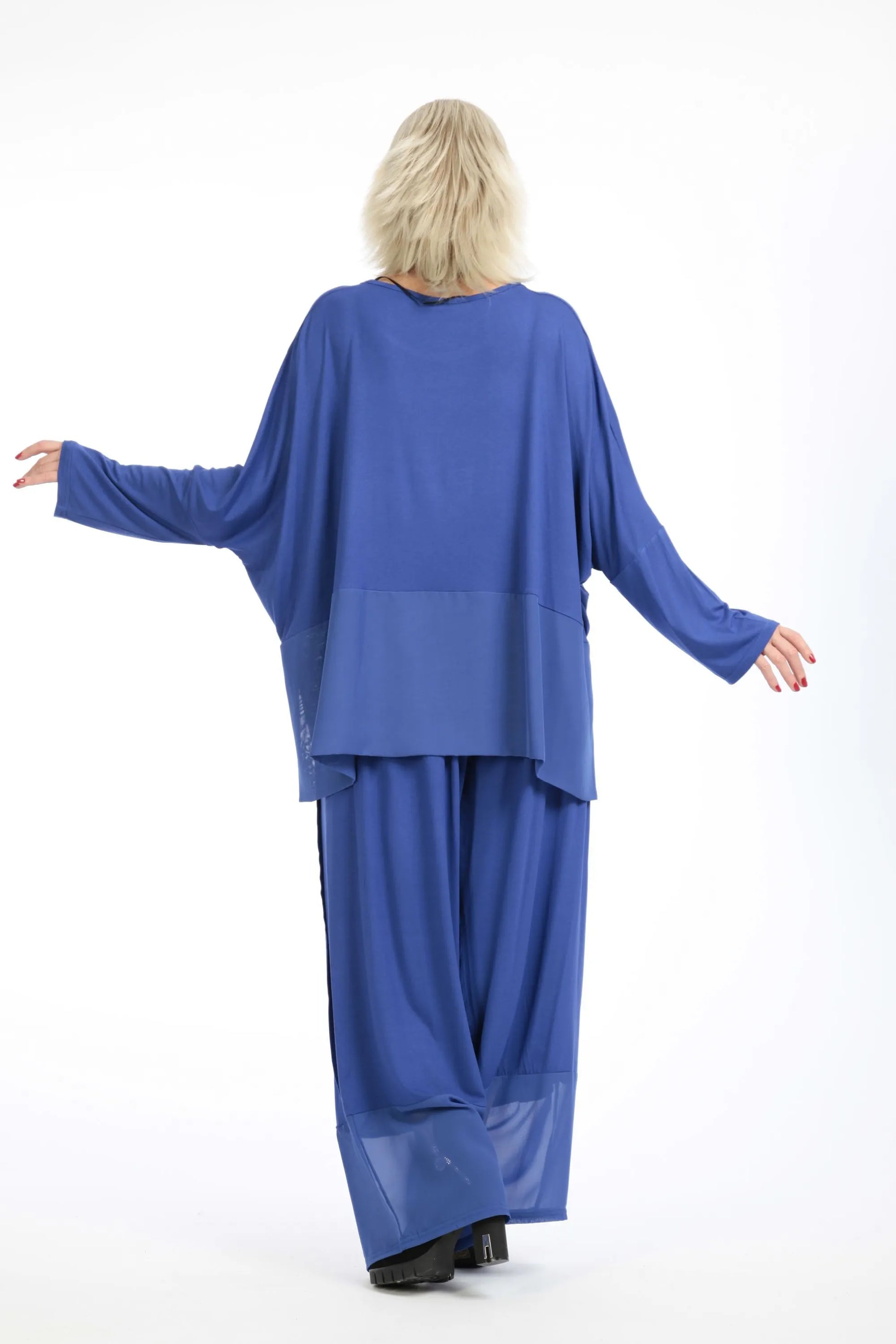  Bigshirt von AKH Fashion aus Viskose in kastiger Form, 1197.06877, Blau, Unifarben, Schick