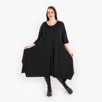 A-Form Kleid von AKH Fashion aus Materialmix, 1313.5927A, Schwarz, Schick, Modern, Bequem
