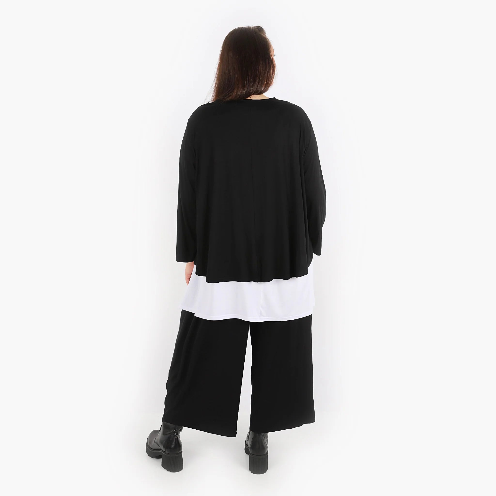  AKH Fashion Jacke in gerundeter Form, aus Viskose, 1312.00130, Schwarz, Schick, Modern