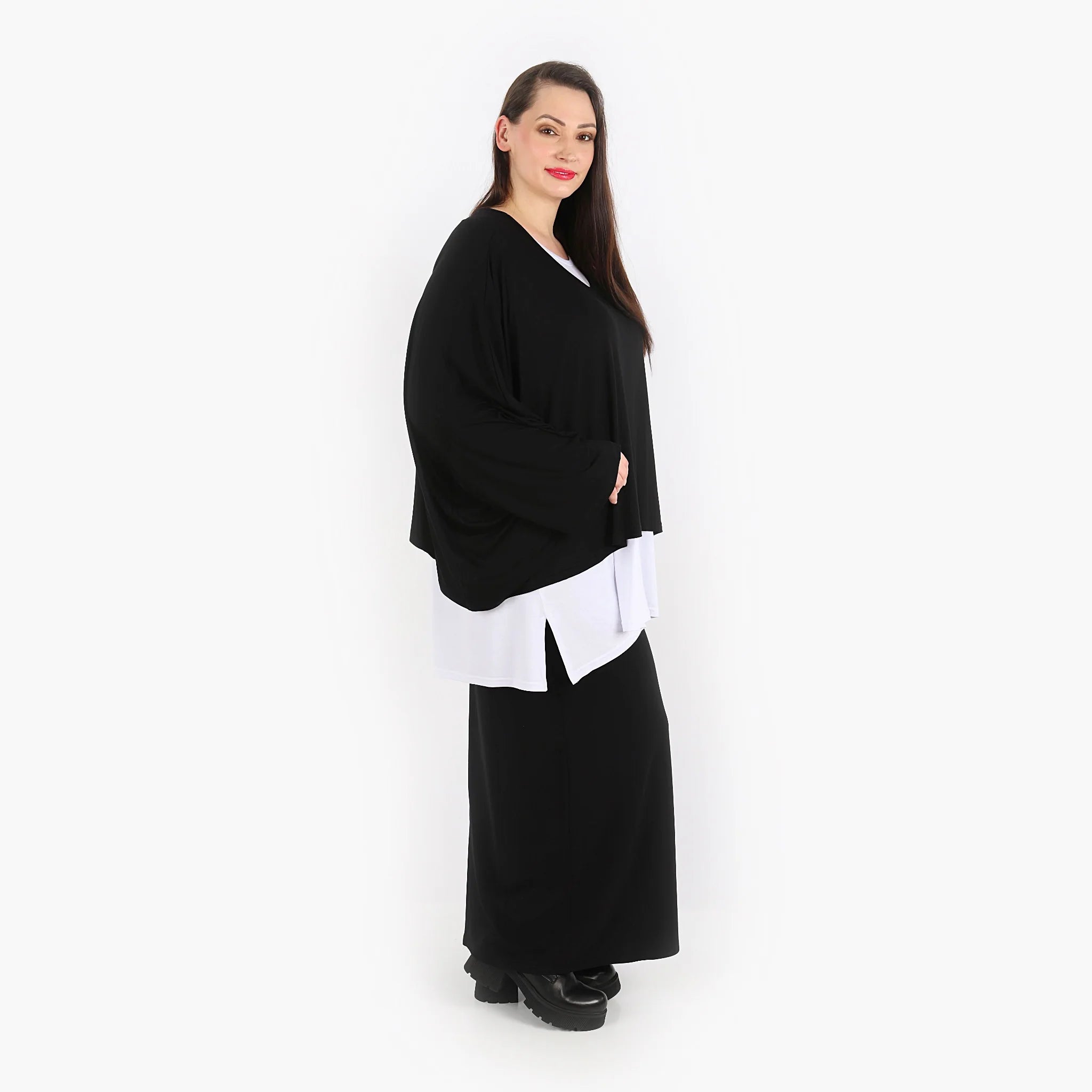  AKH Fashion Rock in gerader Form, aus Viskose, 1312.00186, Schwarz, Schick, Modern, Bequem