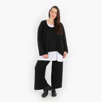 AKH Fashion Hose in gerader Form, aus Viskose, 1312.00225, Schwarz, Schick, Modern, Bequem