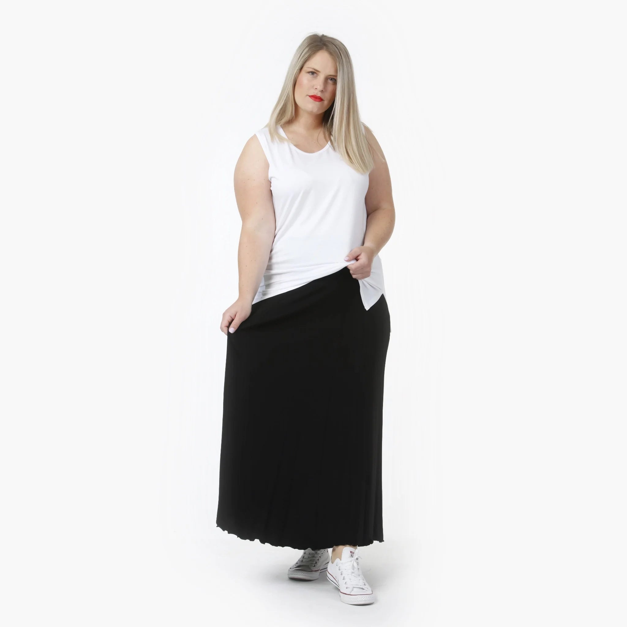  AKH Fashion Top in gerader Form, aus Viskose, 1312.00226, Weiß, Schick, Modern, Bequem