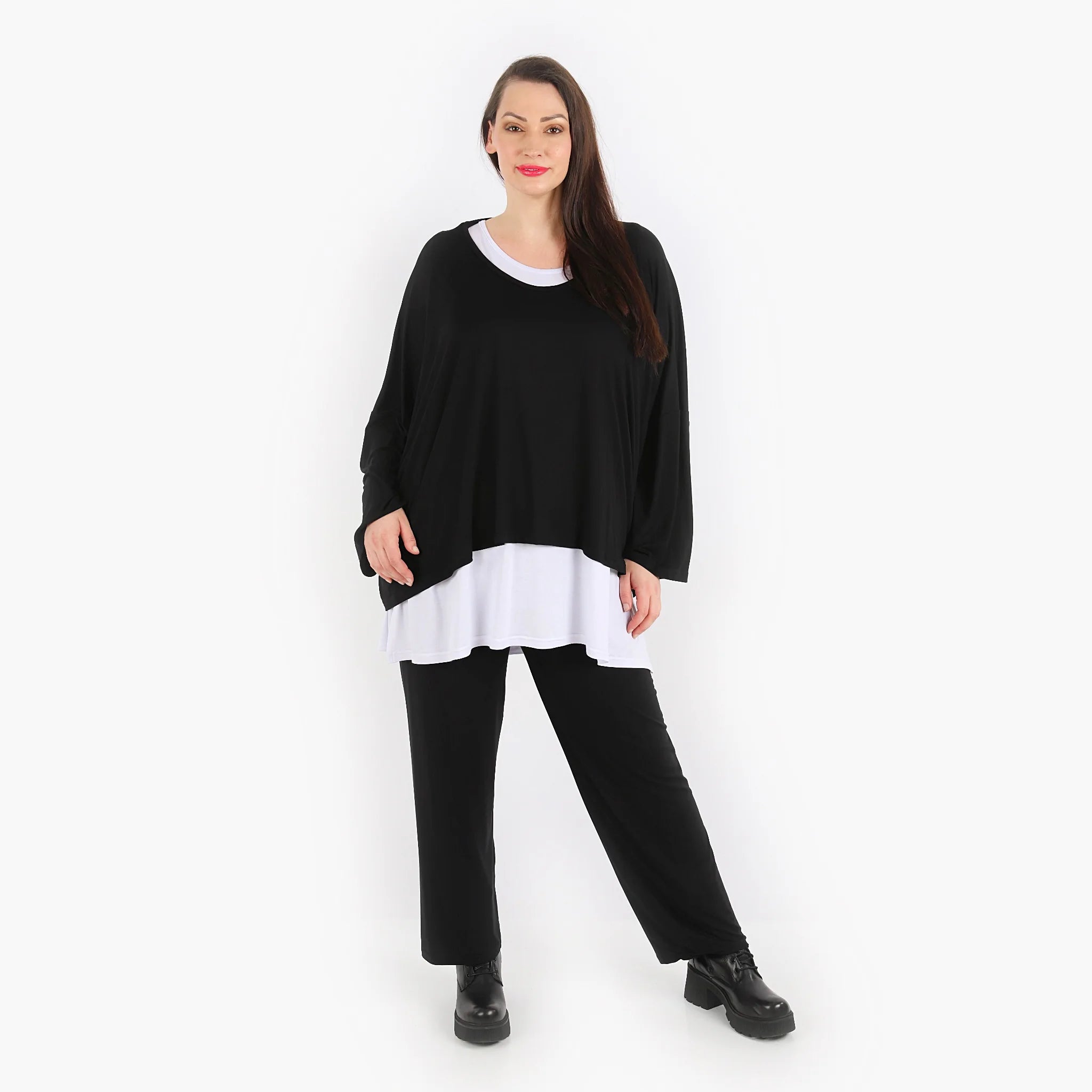  AKH Fashion Hose in gerader Form, aus Viskose, 1312.0122S, Schwarz, Schick, Modern, Bequem