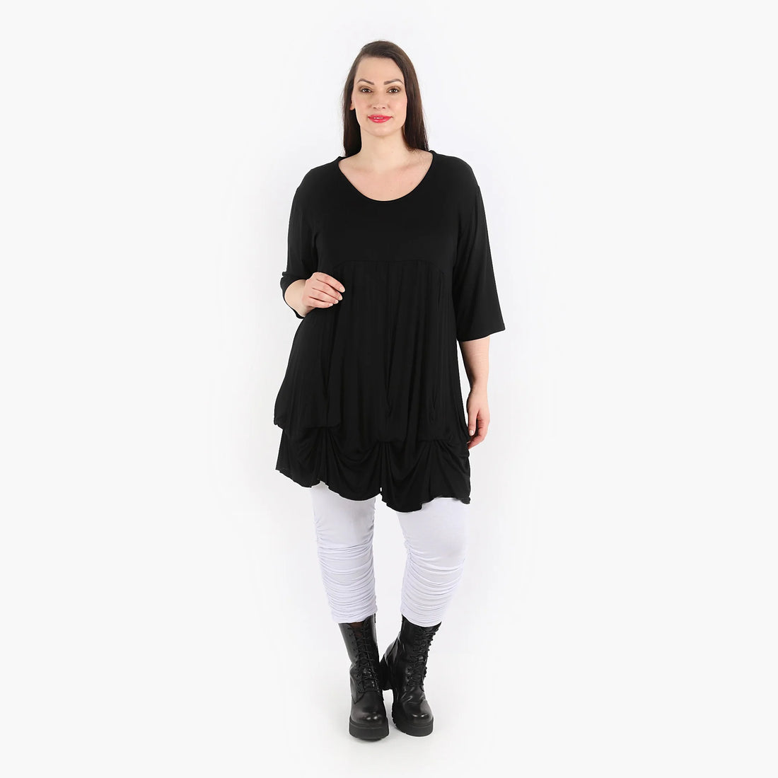  Ballonshirt von AKH Fashion aus Viskose, 1312.02066, Schwarz, Unifarben, Schick, Modern