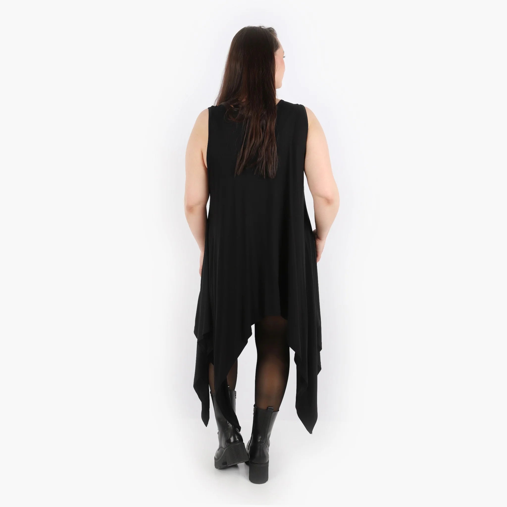  Zipfel Kleid von AKH Fashion aus Viskose, 1312.03067, Schwarz, Schick, Modern, Bequem