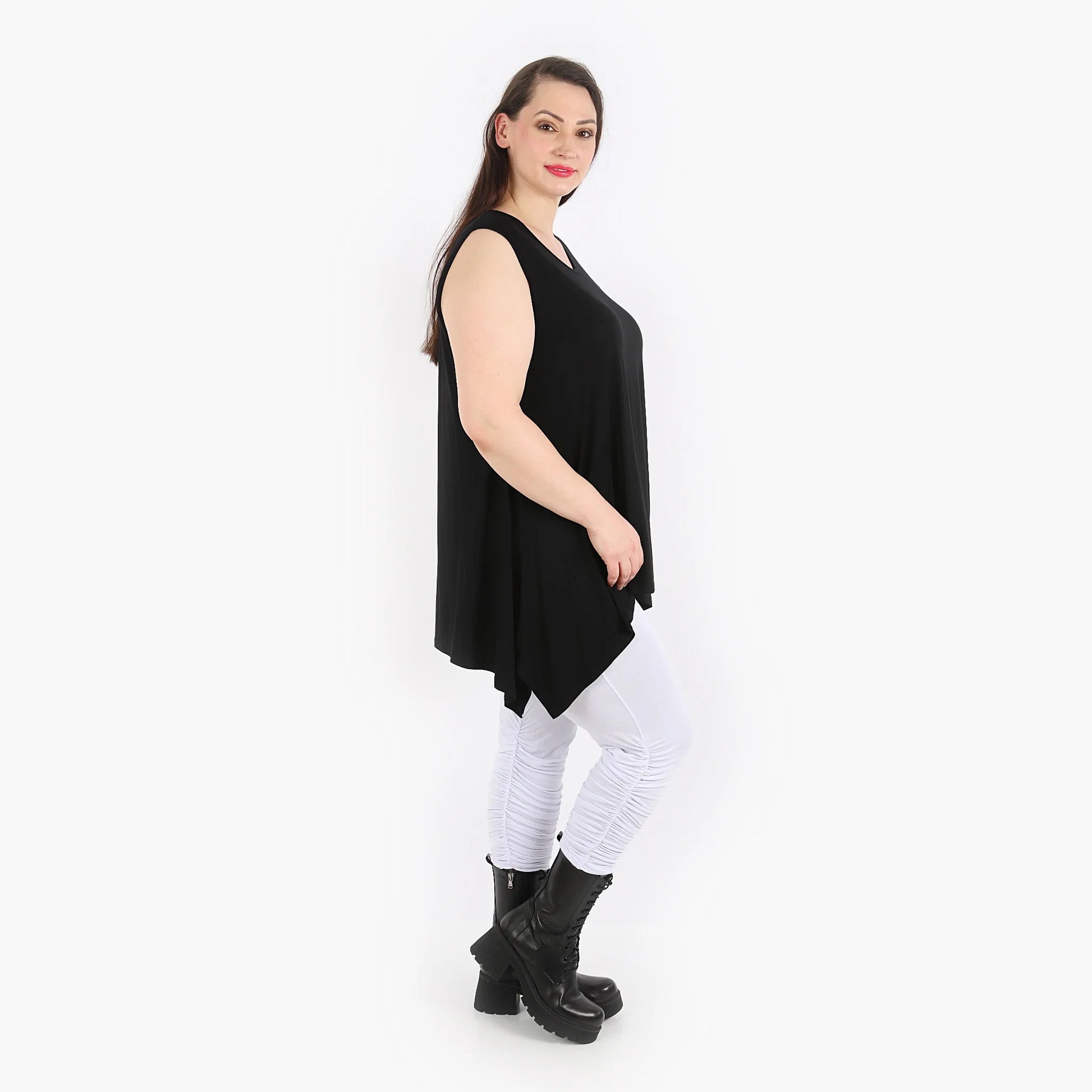  A-Form Top von AKH Fashion aus Viskose, 1312.03071, Schwarz, Unifarben, Schick, Modern