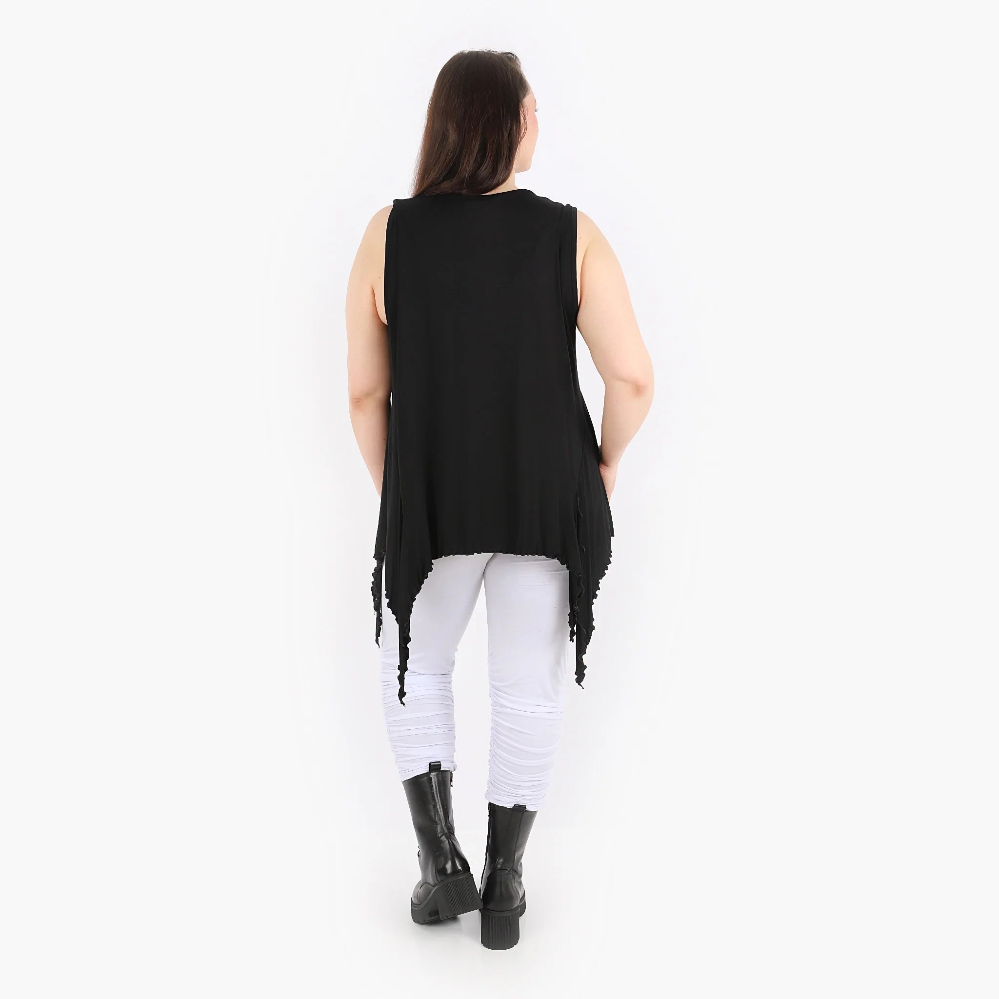  Zipfel Top von AKH Fashion aus Viskose, 1312.04130, Schwarz, Schick, Modern, Bequem