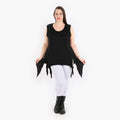  Zipfel Top von AKH Fashion aus Viskose, 1312.04130, Schwarz, Schick, Modern, Bequem
