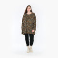  A-Form Bigshirt von AKH Fashion aus Viskose, 1370.00593, Schwarz-Braun-Grün, Animal, Schick