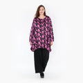  A-Form Jacke von AKH Fashion aus Viskose, 1374.06270, Schwarz-Fuchsia, Grafik, Schick