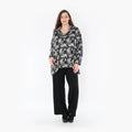  AKH Fashion Bigshirt in kastiger Form, aus Materialmix, 1375.03019, Dunkelgrau-Grau, Kariert