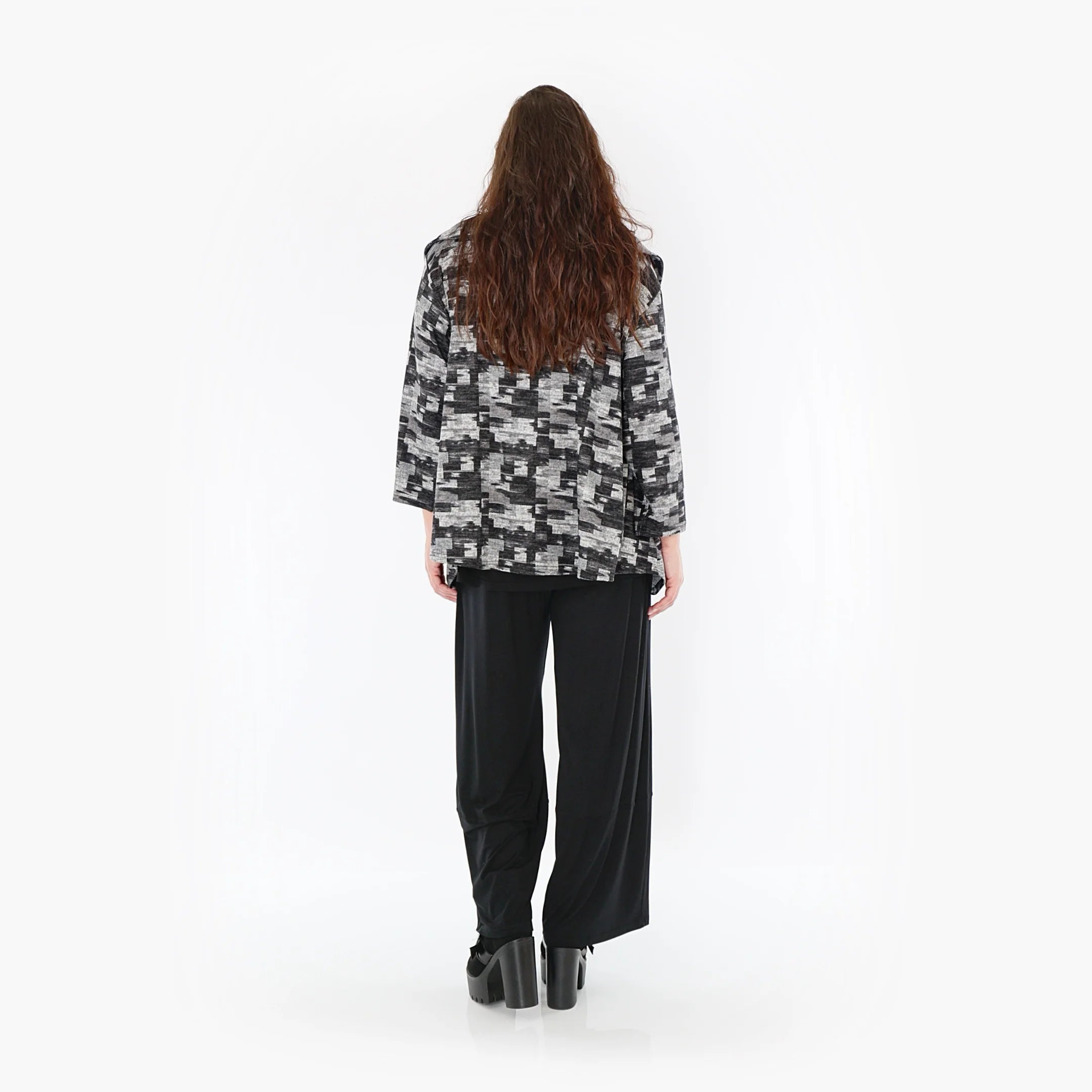  A-Form Jacke von AKH Fashion aus Materialmix, 1375.06939, Dunkelgrau-Grau, Kariert