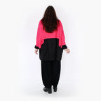  AKH Fashion Überwurf in kastiger Form, aus Materialmix, 1110.02336, Fuchsia, Schick