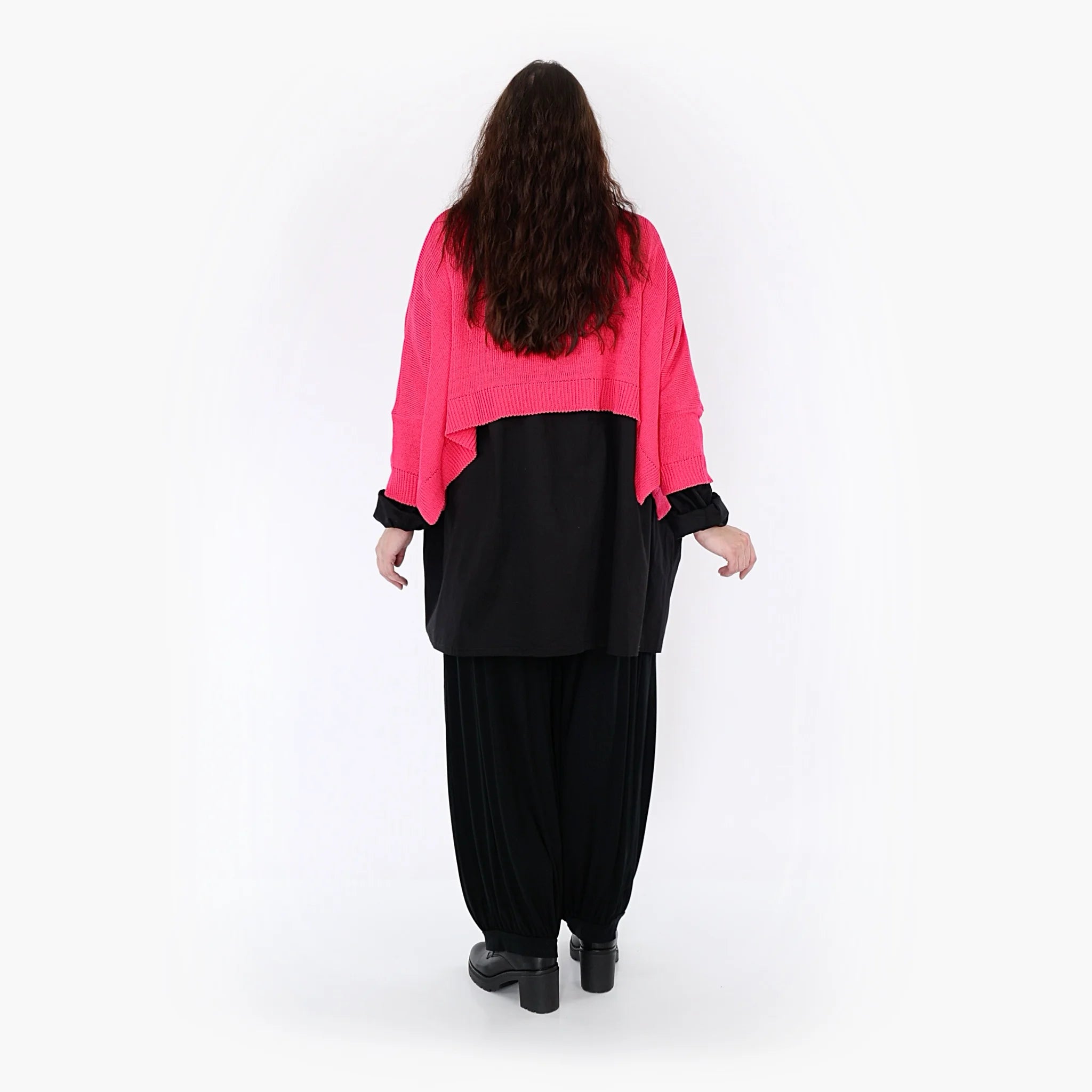  AKH Fashion Überwurf in kastiger Form, aus Materialmix, 1110.02336, Fuchsia, Schick