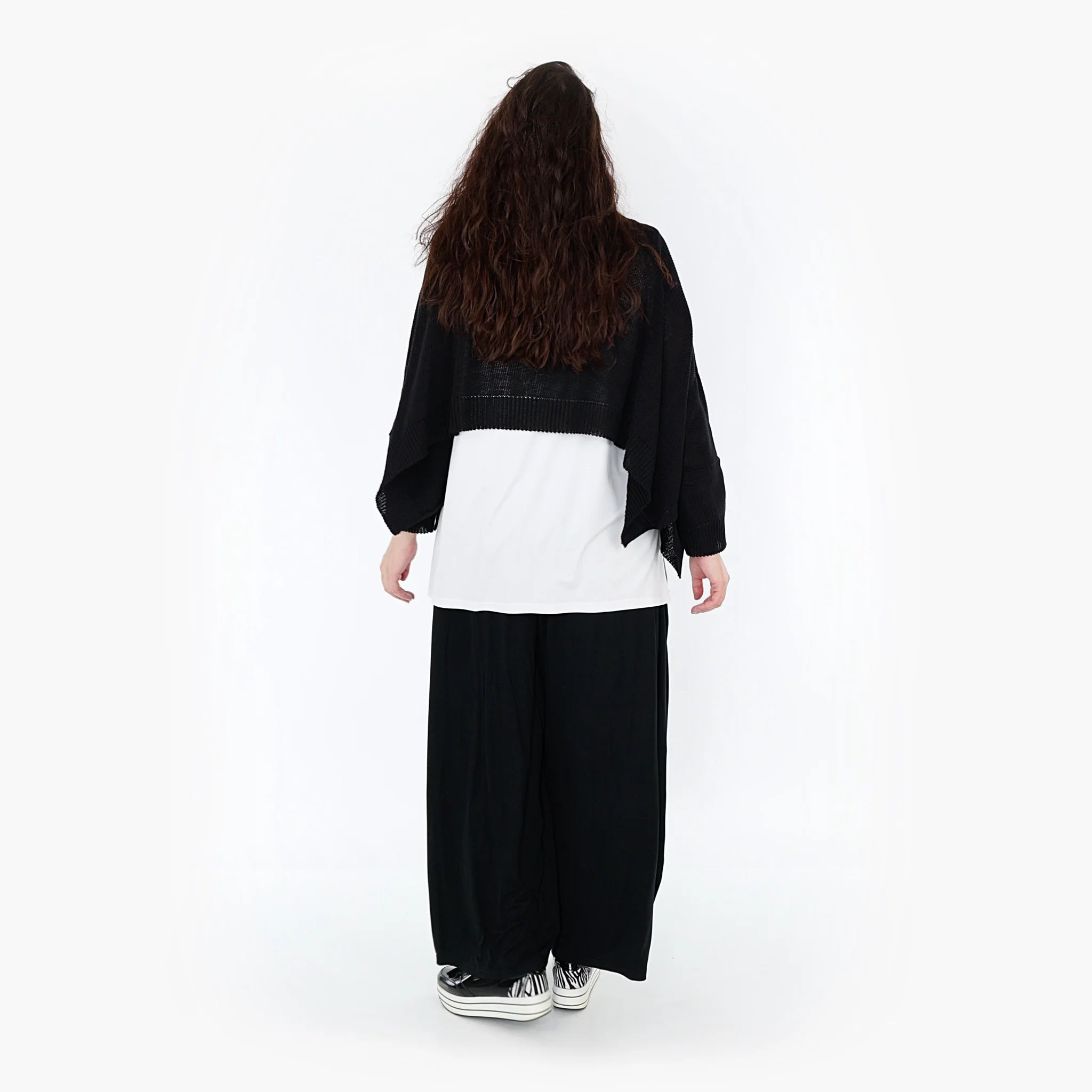  AKH Fashion Überwurf in kastiger Form, aus Materialmix, 1110.02336, Schwarz, Schick