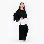 Überwurf von AKH Fashion aus Materialmix in kastiger Form, ausgefallene Lagenlook Mode
