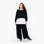 Überwurf von AKH Fashion aus Materialmix in kastiger Form, ausgefallene Lagenlook Mode