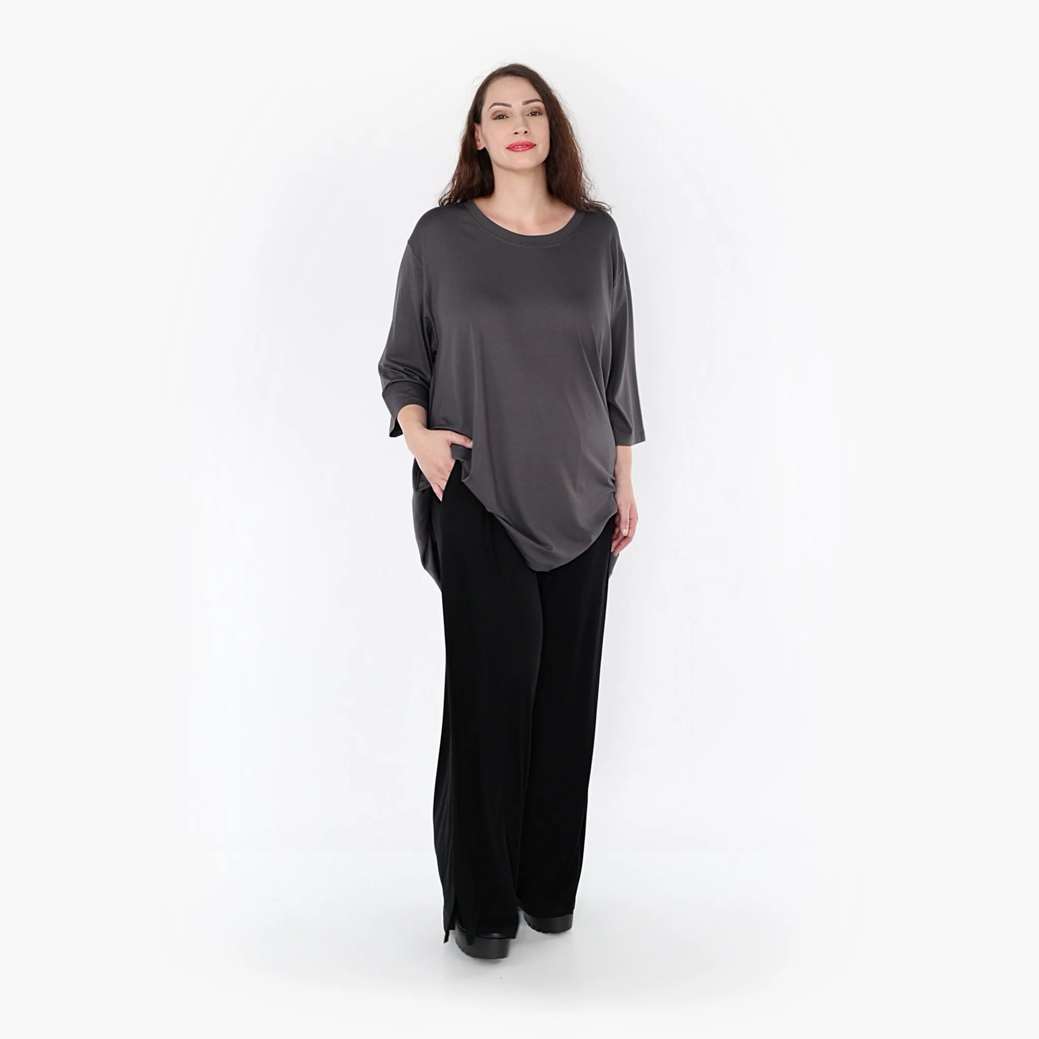  AKH Fashion Hose in gerader Form, aus Viskose, 1233.06971, Schwarz, Schick, Modern, Bequem