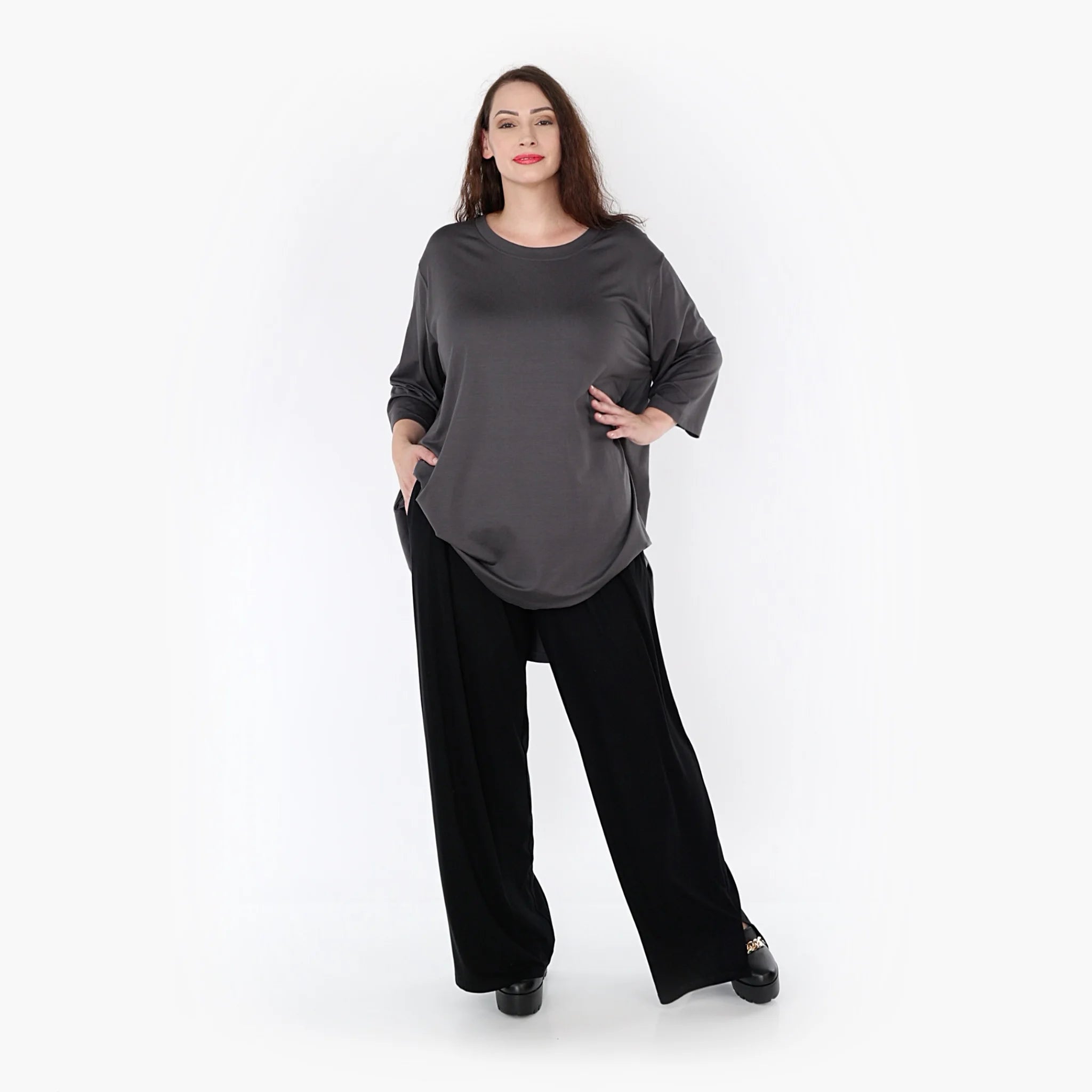  AKH Fashion Hose in gerader Form, aus Viskose, 1233.06971, Schwarz, Schick, Modern, Bequem
