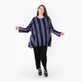  A-Form Bigshirt von AKH Fashion aus Materialmix, 1331.00593, Blau-Marine-Weiß, Schick
